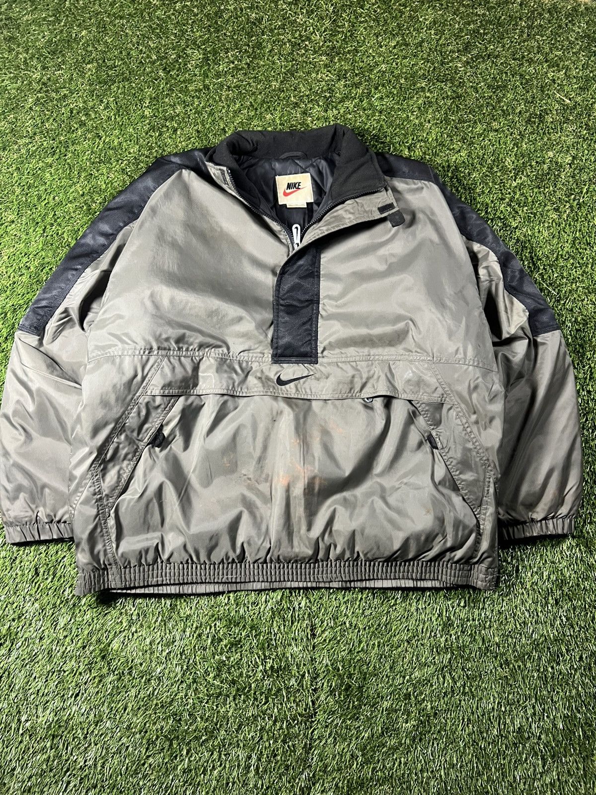 Nike Vintage 90s Nike Olive Center Swoosh Fall Puffer Coat Jacket Size US XL / EU 56 / 4 - 1 Thumbnail