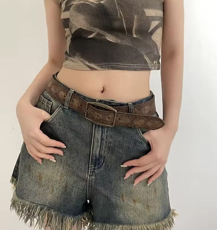 Other Y2K Pattern Print Buckle Pin Belt Size ONE SIZE - 1 Thumbnail