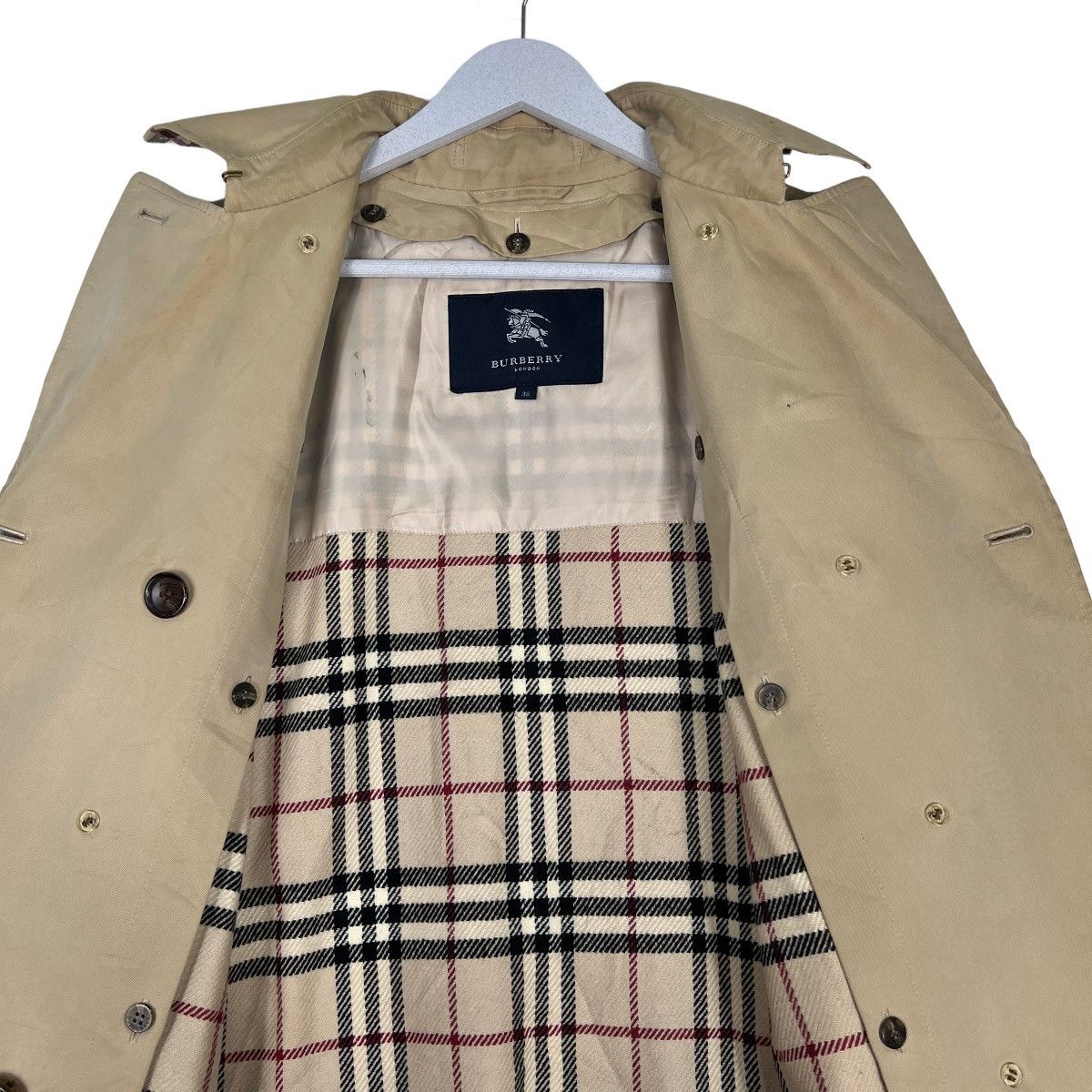 Burberry 🔥 BURBERRY LINER NOVA CHECK TRENCH COAT Size US S / EU 44-46 / 1 - 12 Thumbnail