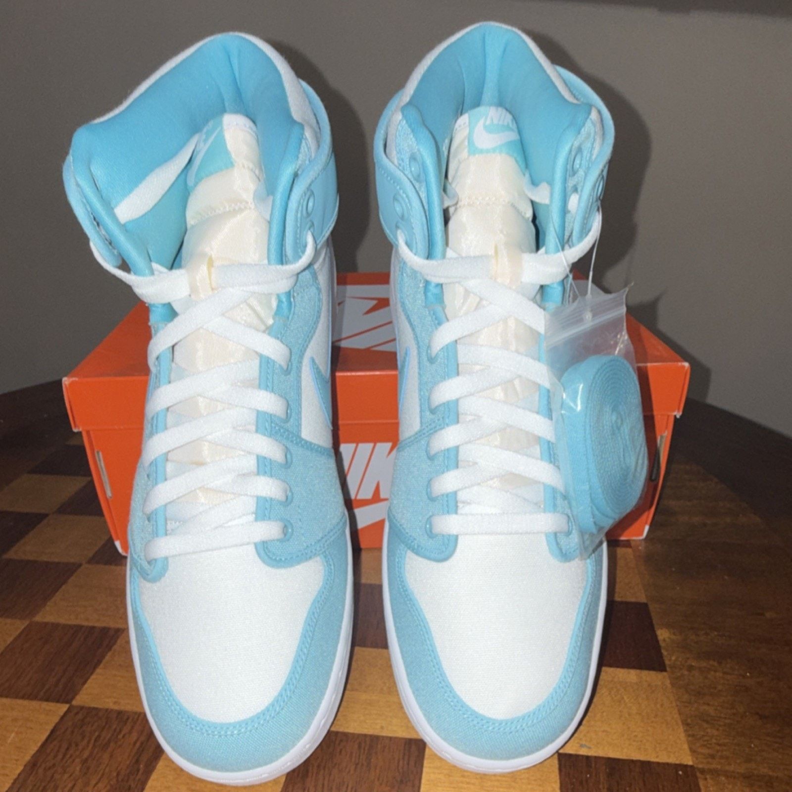 Nike Nike AJKO 1 Bleached Aqua White Canvas High Top Sneaker 12.5 Size US 12.5 / EU 45-46 - 3 Thumbnail