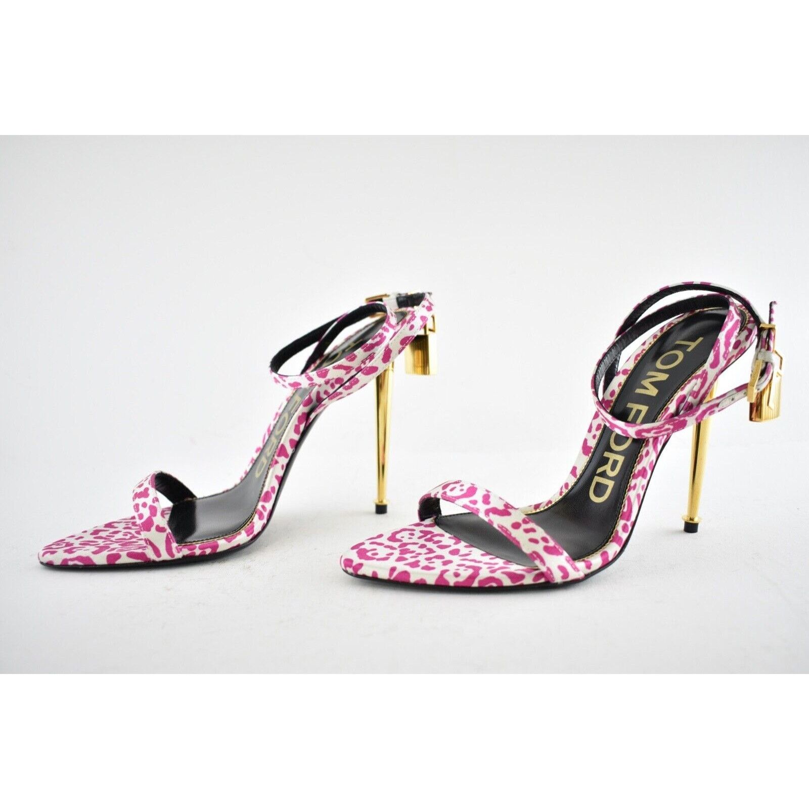 Tom Ford Padlock Animal Print Lock Ankle Strap Sandal Heel Pump 36.5 Size US 6.5 / IT 36.5 - 10 Thumbnail