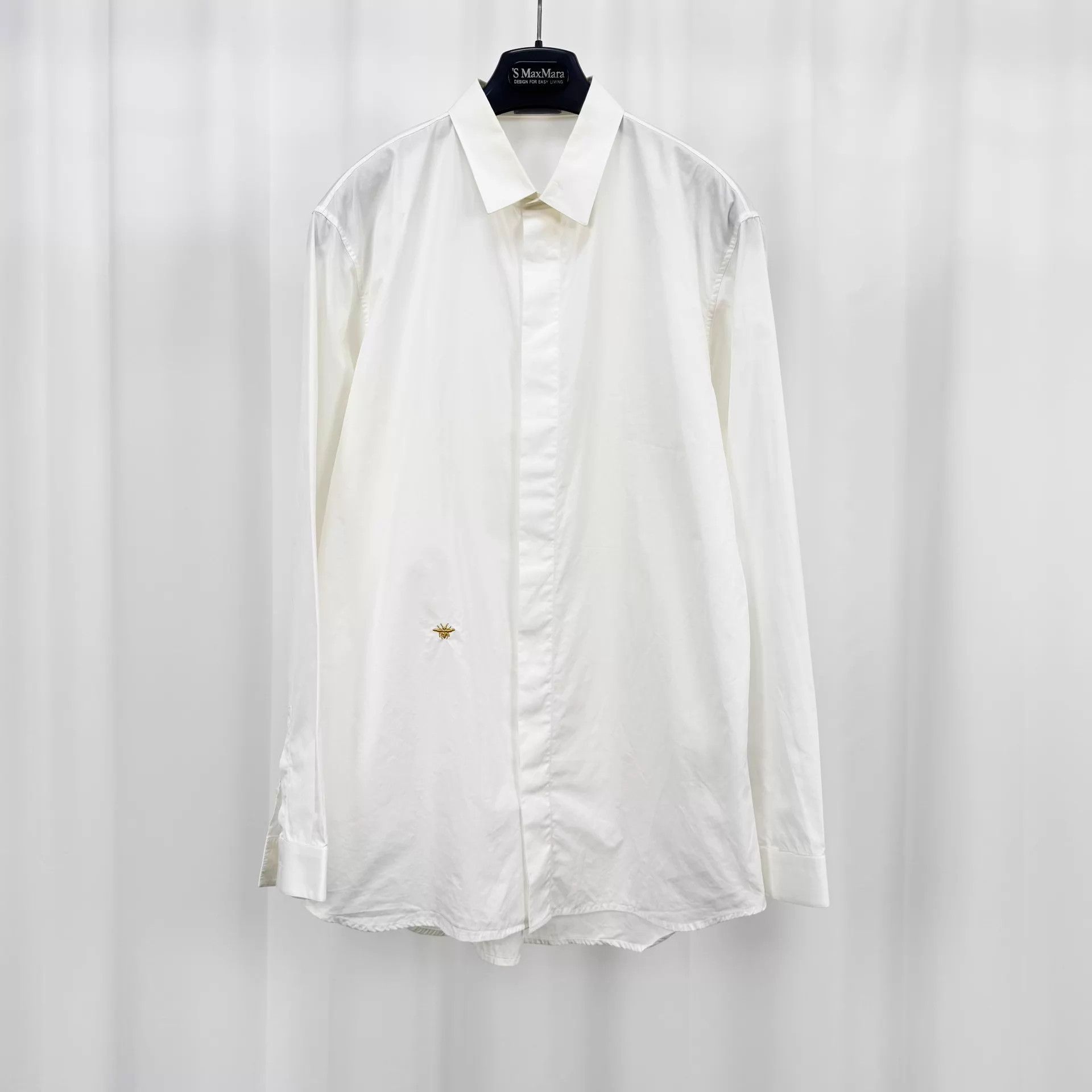 Dior Dior Gold Embroidered Bee Shirt 41 L 95 Collar Stain Size US L / EU 52-54 / 3 - 1 Thumbnail