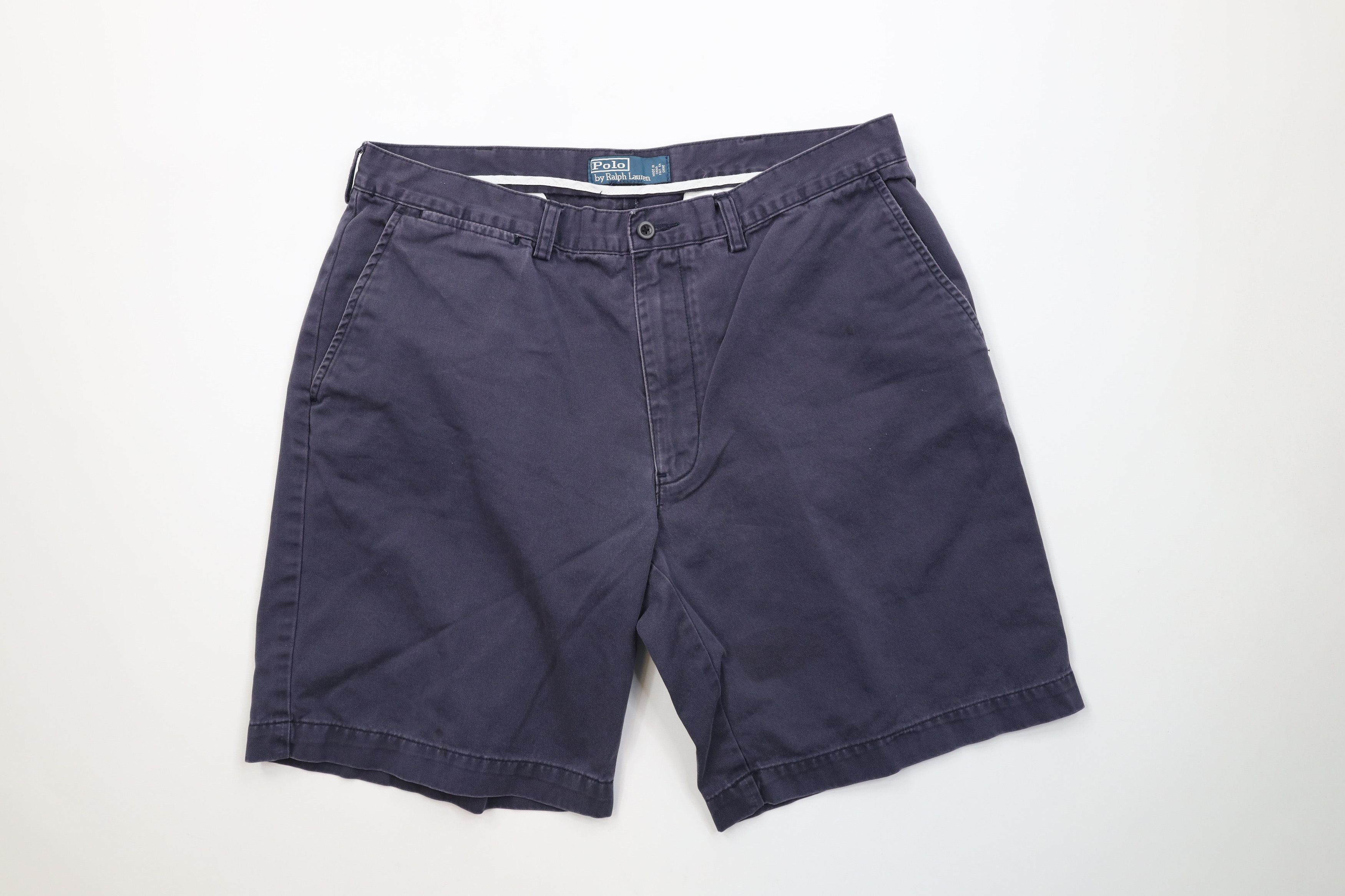 Polo Ralph Lauren Vintage 90s Ralph Lauren Cotton Chino Shorts Golfing Blue Size US 36 / EU 52 - 1 Thumbnail
