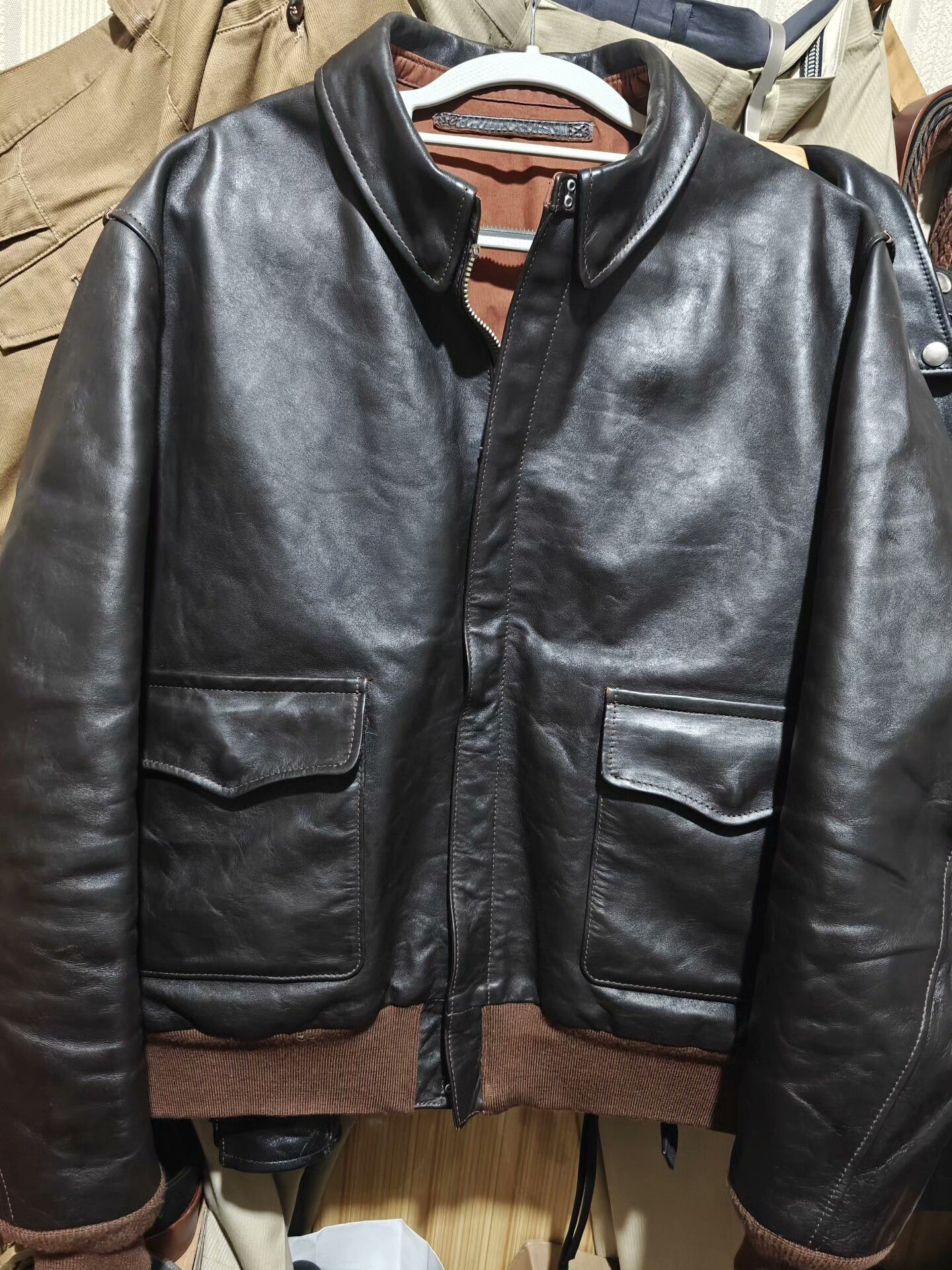 Vintage A2 Himalayan Leather Flight Jacket Size US S / EU 44-46 / 1 - 1 Thumbnail