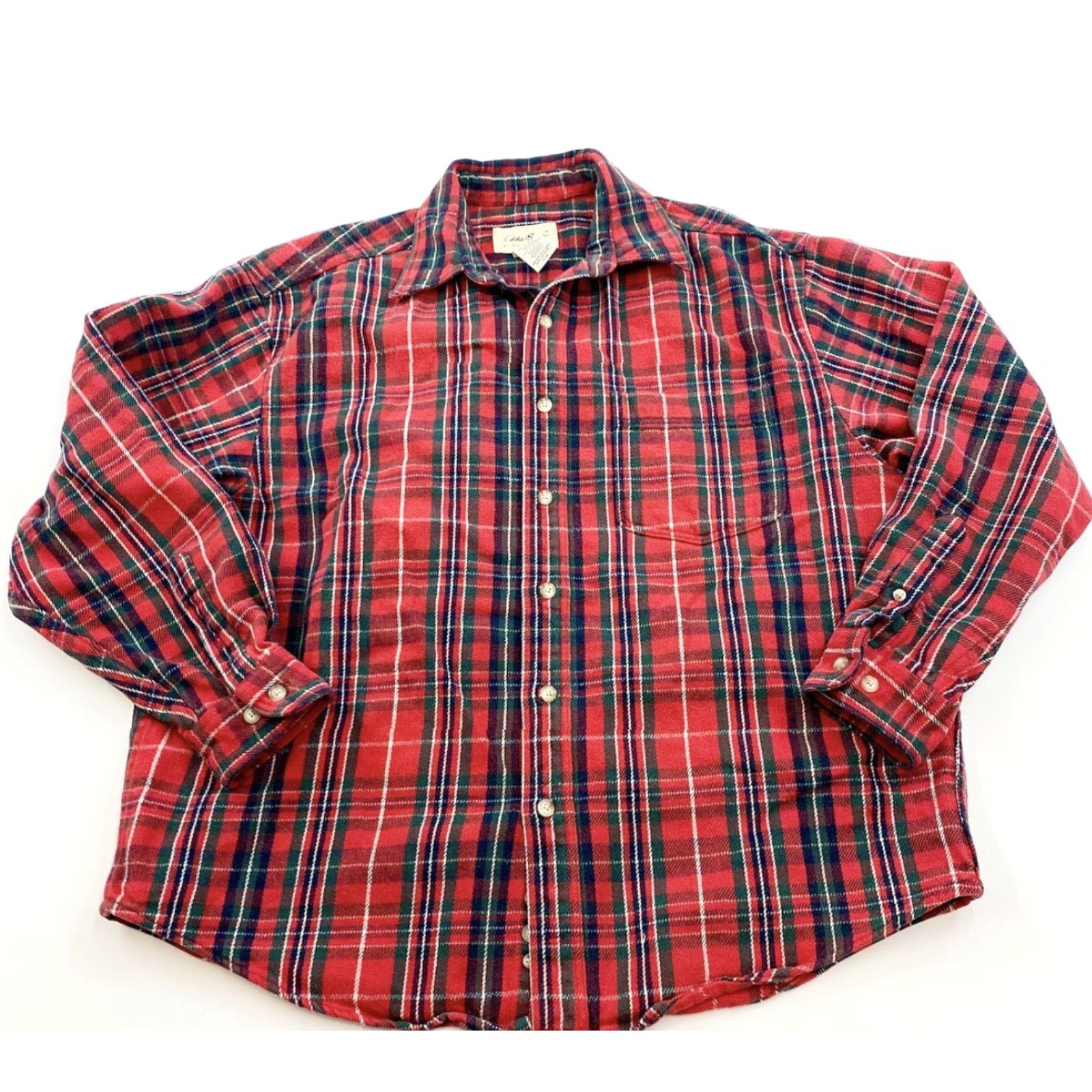 Eddie Bauer Eddie Bauer Button Down Flannel Shirt Mens Large Plaid Red Size US L / EU 52-54 / 3 - 2 Thumbnail