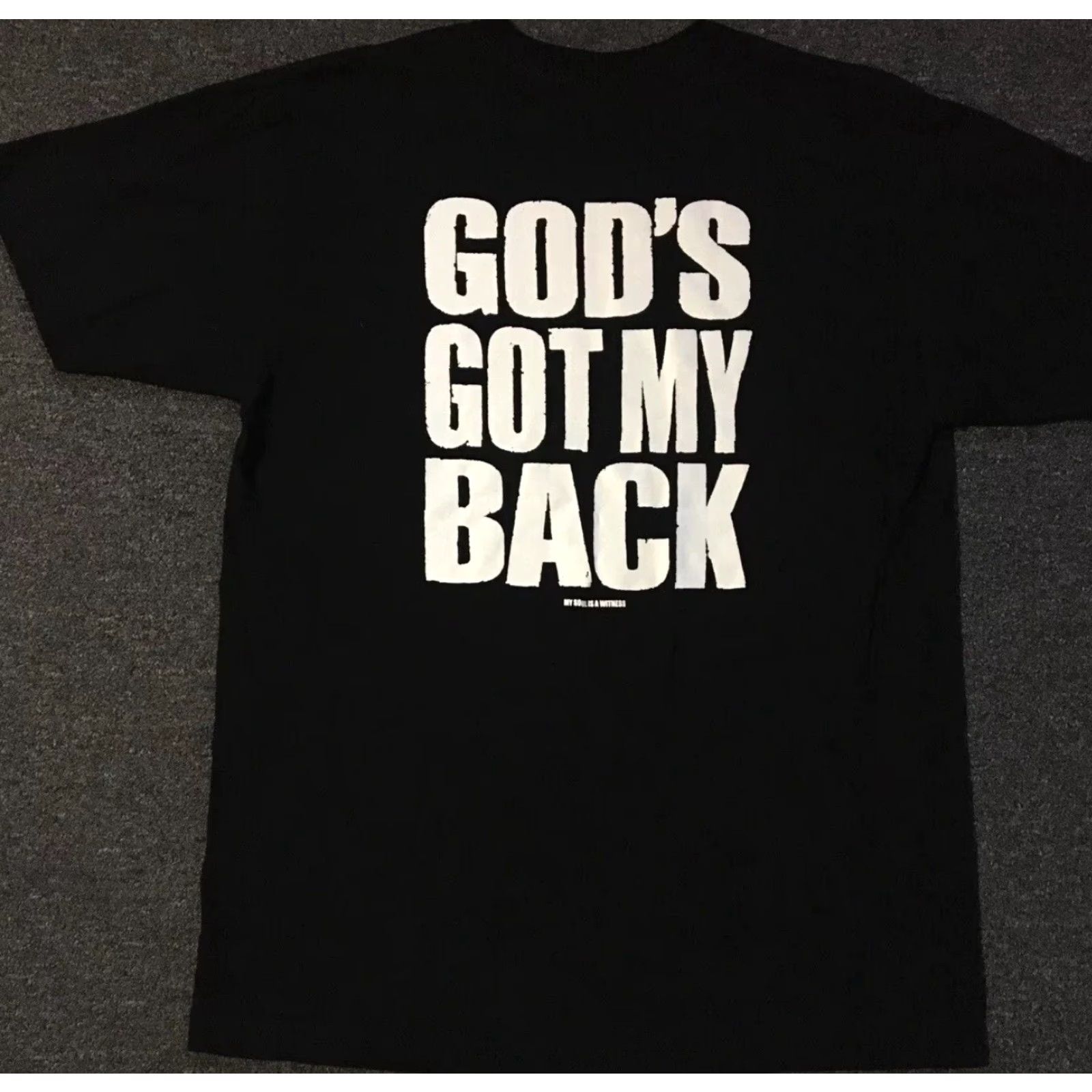 Vintage Vtg Gods Got My Back Shirt XL Jesus Christ Bible Funny Joke Grunge Biker 90s Y2K Size US XXL / EU 58 / 5 - 2 Thumbnail