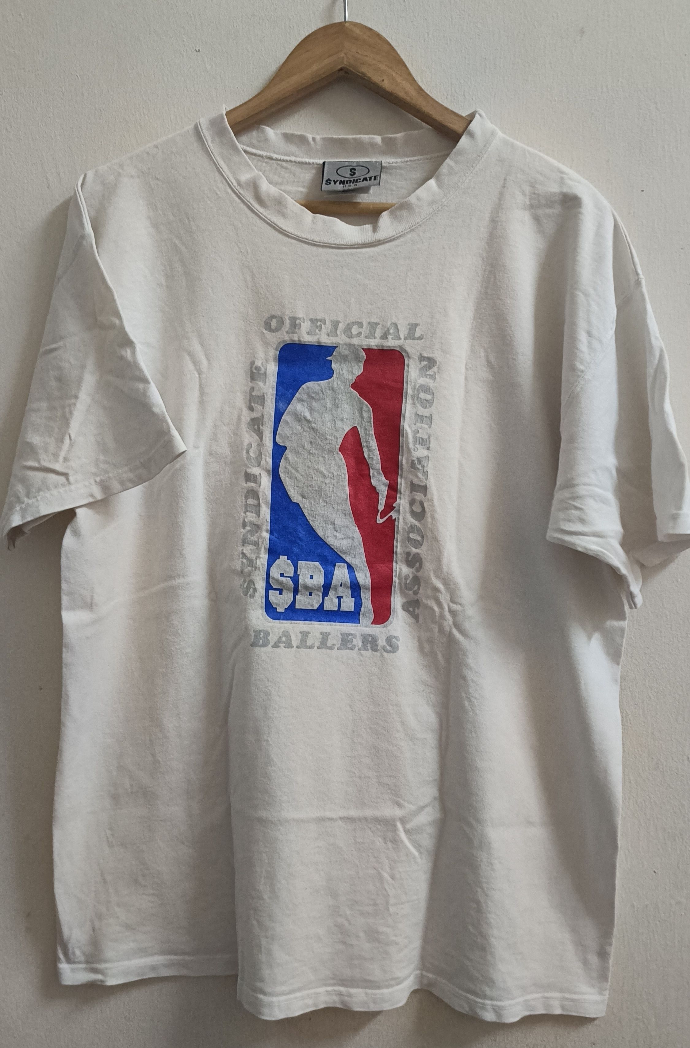 image of Rap Tees x Syndicate Vintage 90's Syndicate Ballers Association Tee in White, Men's (Size Large)