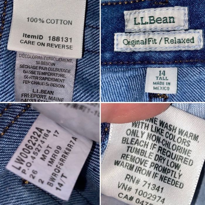L.L. Bean L. L. Bean High Rise Relaxed Original Fit Mom Jeans 14 Tall