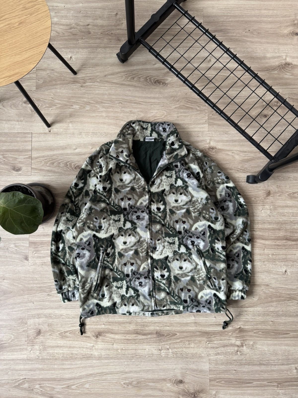 Other Vintage Y2K Animal Wolf Print Outdoor Fleece Jacket Size US XL / EU 56 / 4 - 1 Thumbnail