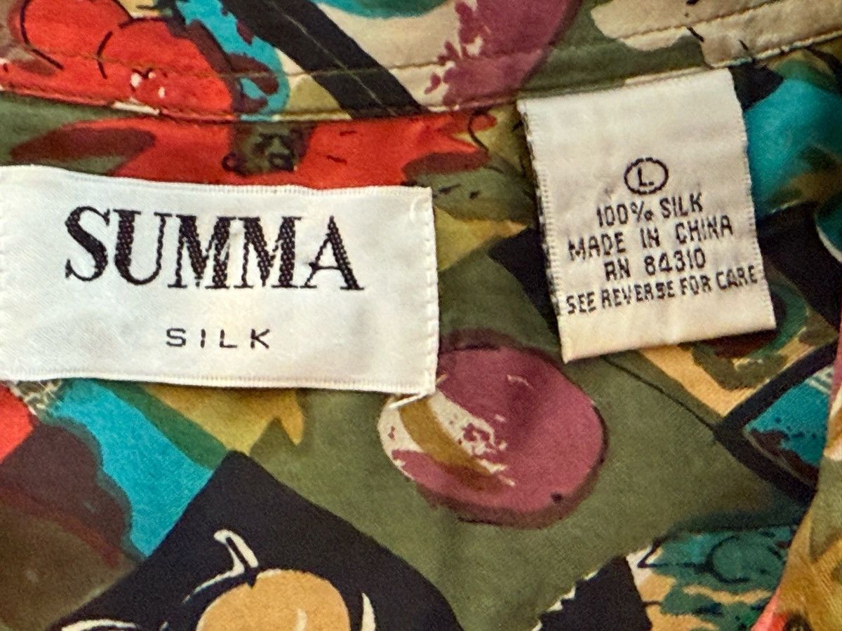 Vintage Vintage Summa Shirt Size Large 100% Silk Button Flower Retro Size US L / EU 52-54 / 3 - 3 Thumbnail