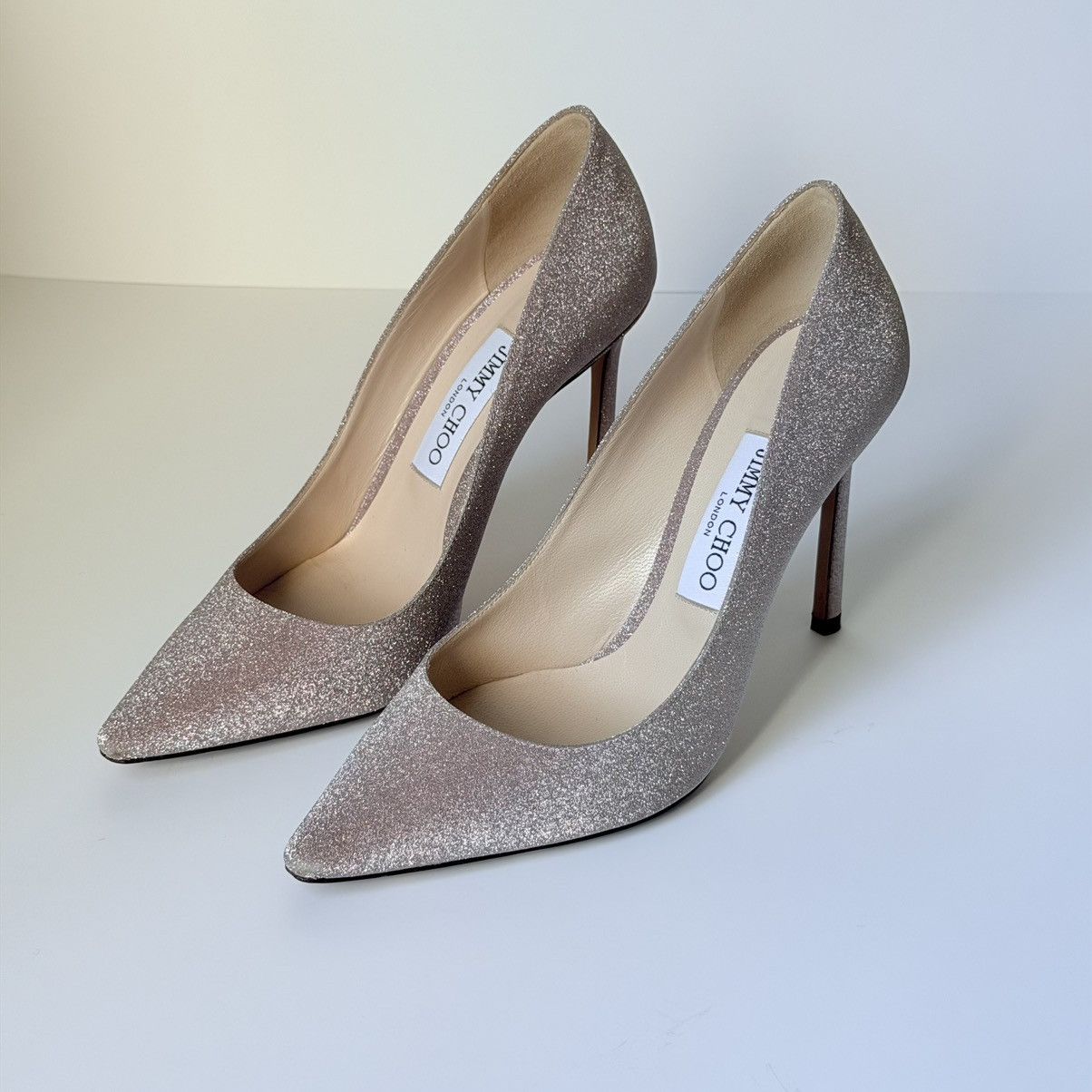 Jimmy Choo Jimmy Choo Romy Glitter Pumps Ballet Pink Size US 8 / IT 38 - 1 Thumbnail