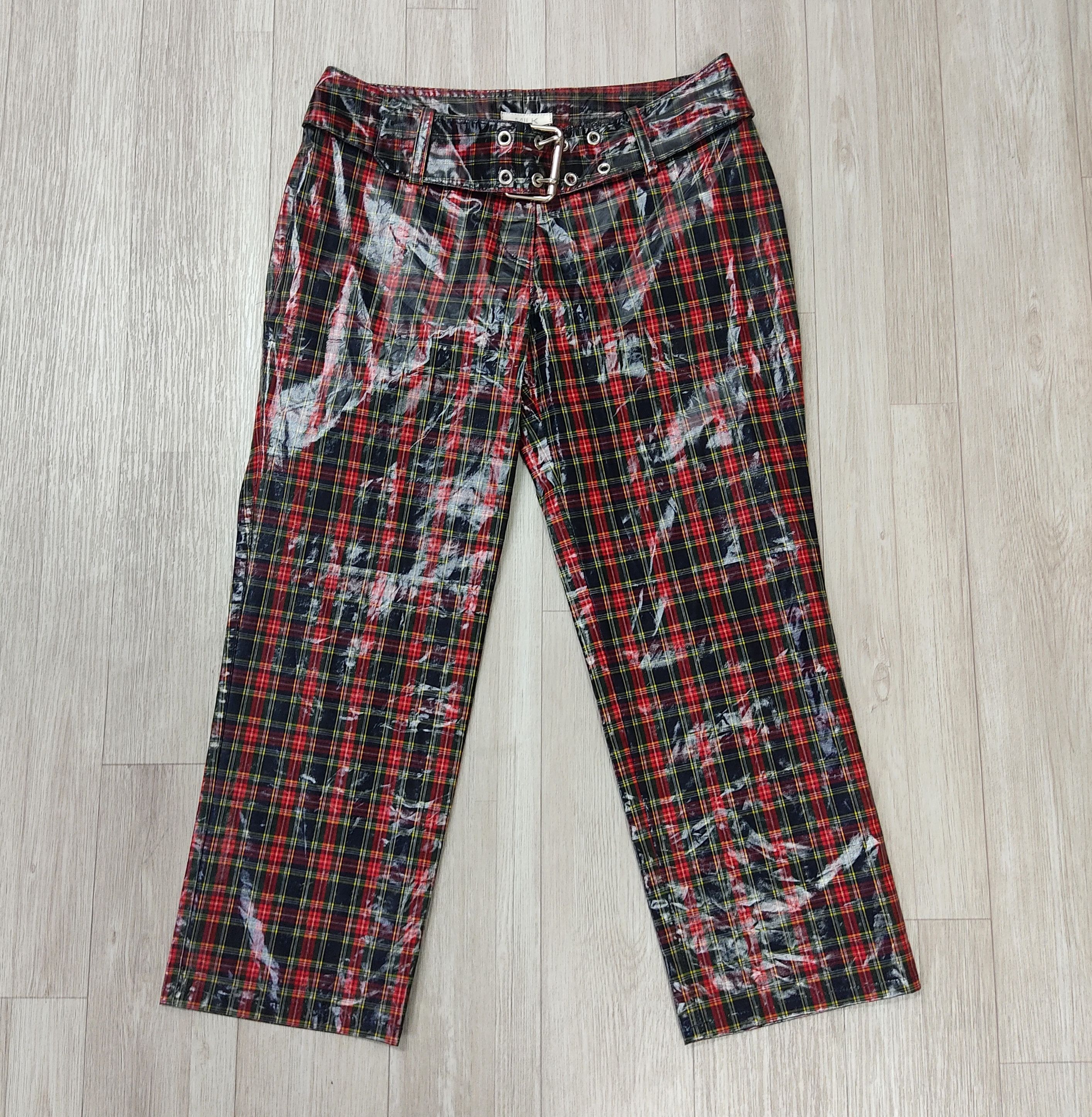 GOTHBOICLIQUE × Japanese Brand × Lad Musician MILK Goth Punk Plaid Tartan Cropped Pants Size 28" / US 6 / IT 42 - 4 Thumbnail