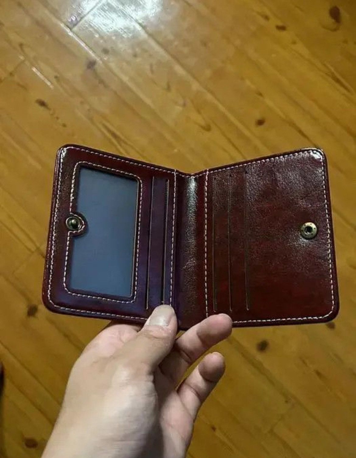 Japanese Brand × Vintage Y2K Leather Cross Wallet (burgundy) Size ONE SIZE - 6 Thumbnail