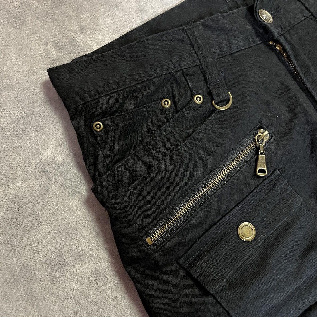 semanticdesign 2000s Semantic Design Multi Zip Stacked Cargo y2k Punk Pants Size US 31 - 5 Thumbnail