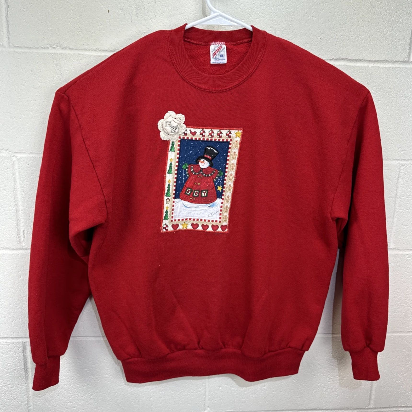 Jerzees VINTAGE JERZEES Sweatshirt Crewneck Woman XL Red Christmas Holiday Graphic Print Size XL / US 12-14 / IT 48-50 - 2 Thumbnail