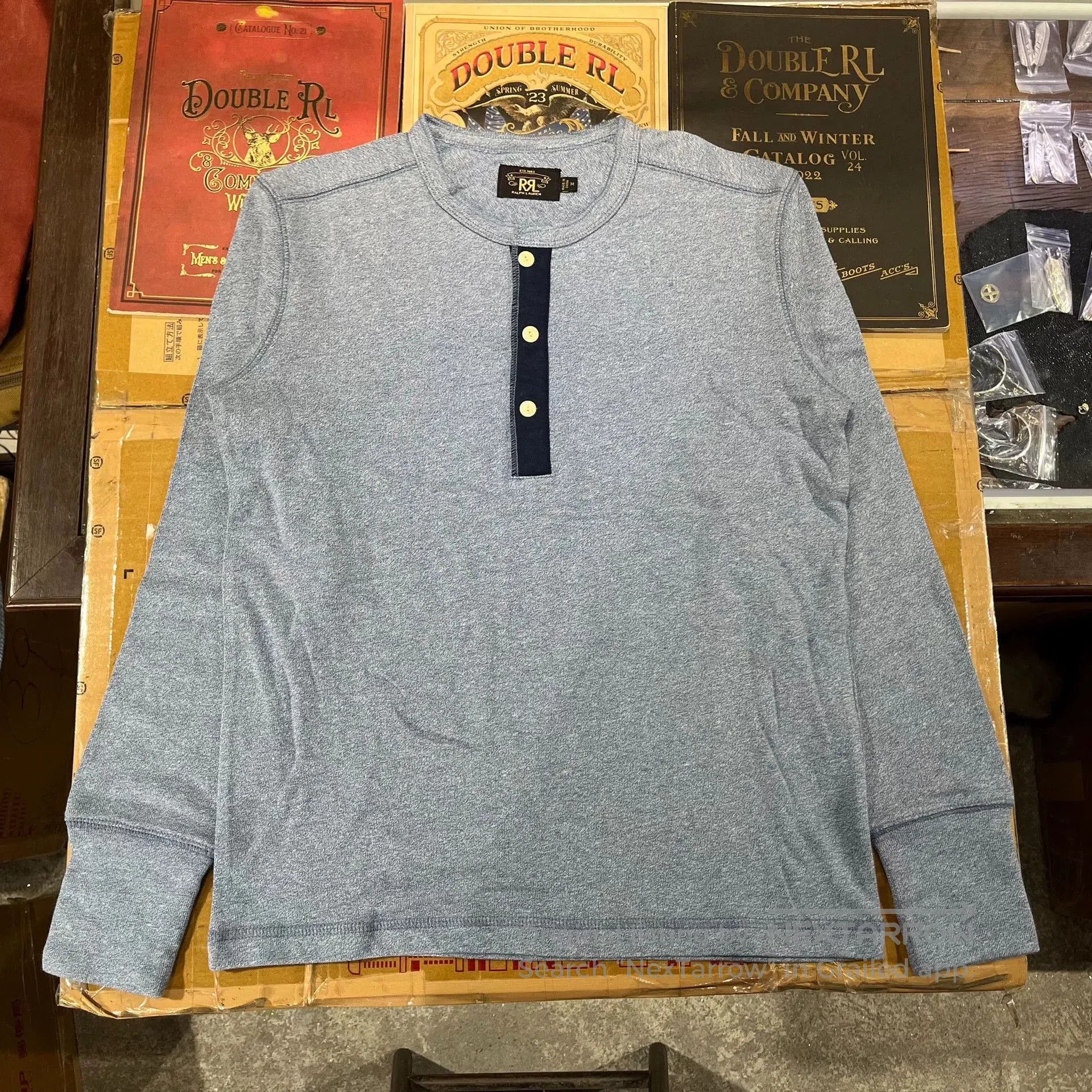 RRL Ralph Lauren gray long sleeve henley shirt by Ralph Lauren. Size US M / EU 48-50 / 2 - 2 Thumbnail