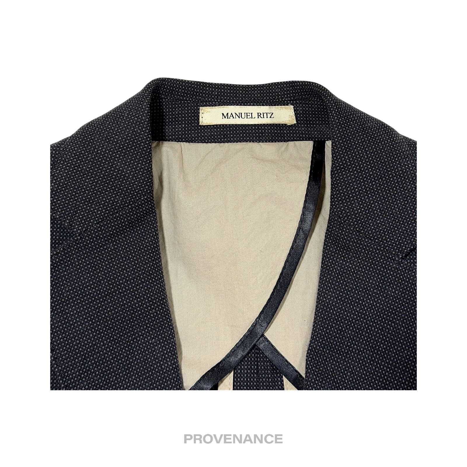Manuel Ritz 🔴 Manuel Ritz Blazer Jacket Coat - Navy Blue Twill 38 48 R Size US M / EU 48-50 / 2 - 8 Thumbnail