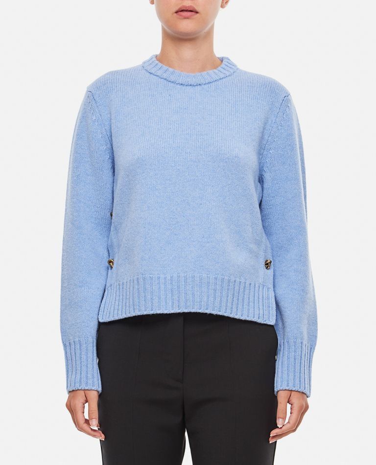 Bottega Veneta o1y0725 Crewneck Sweater in Sky Blue Size S / US 4 / IT 40 - 1 Thumbnail