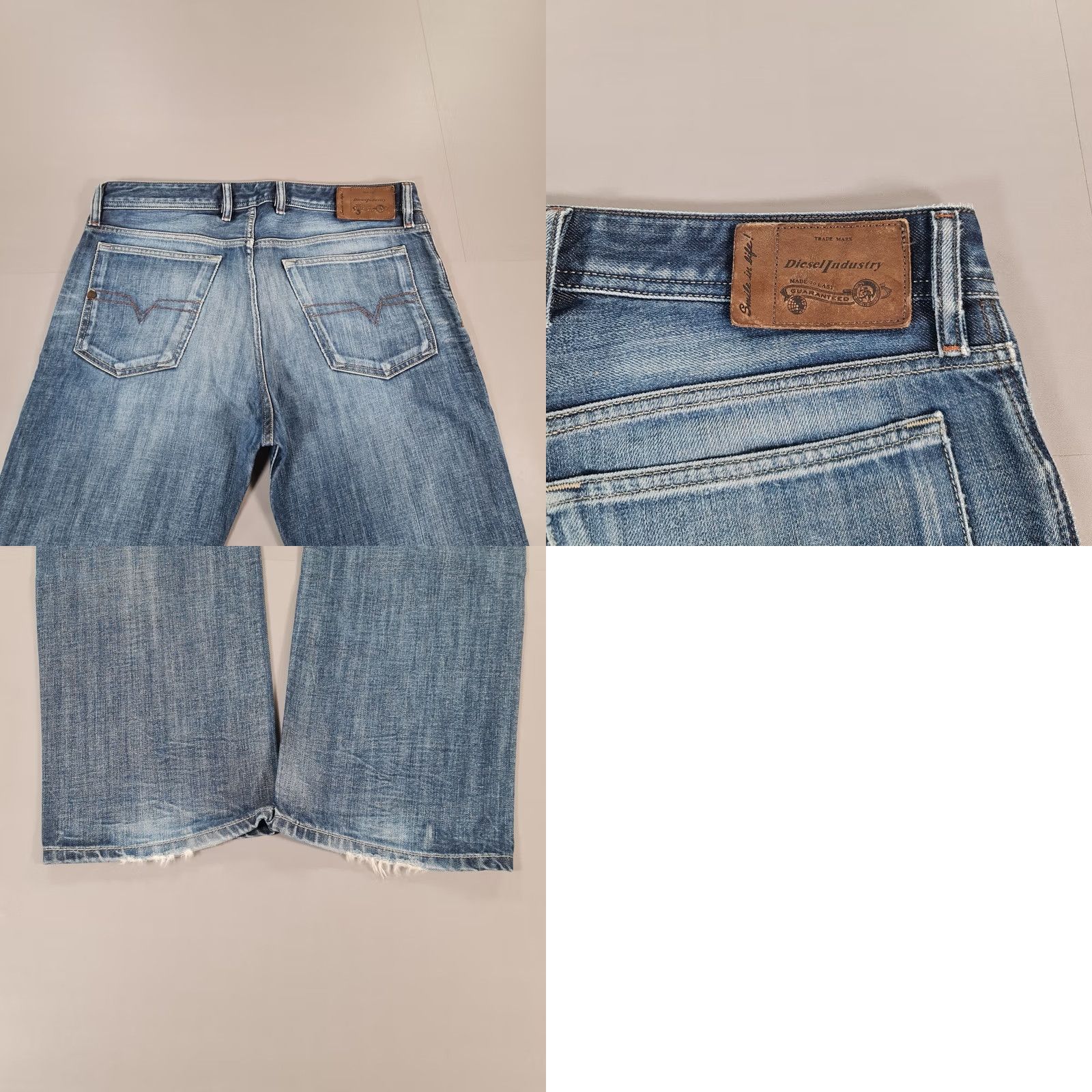 Diesel Diesel Jeans Blue Waykee Regular Straight Distressed Denim W34 L34 Button Fly 5-Pocket Mens Size US 34 / EU 50 - 9 Thumbnail