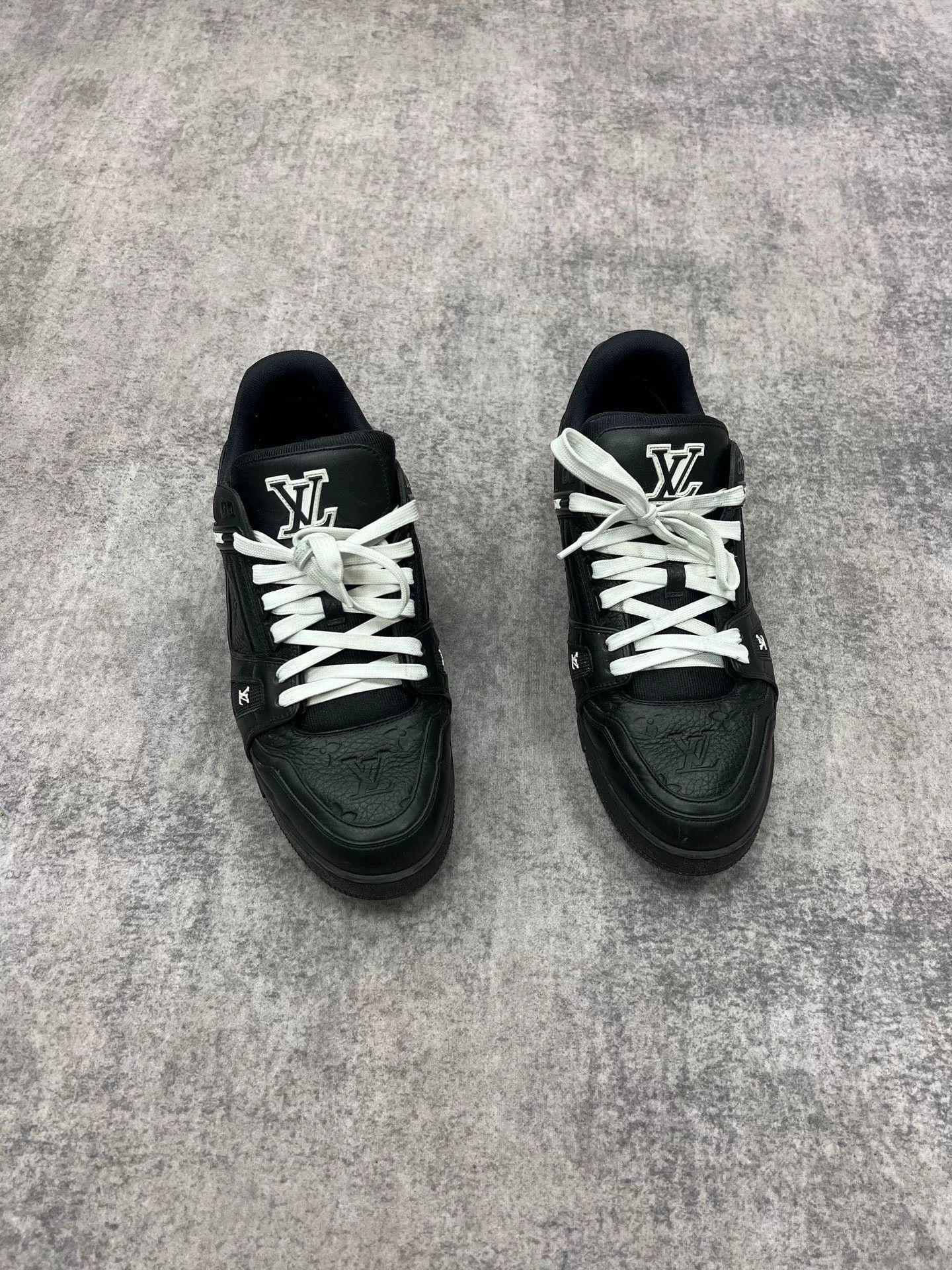 lv embossed black trainer size 10