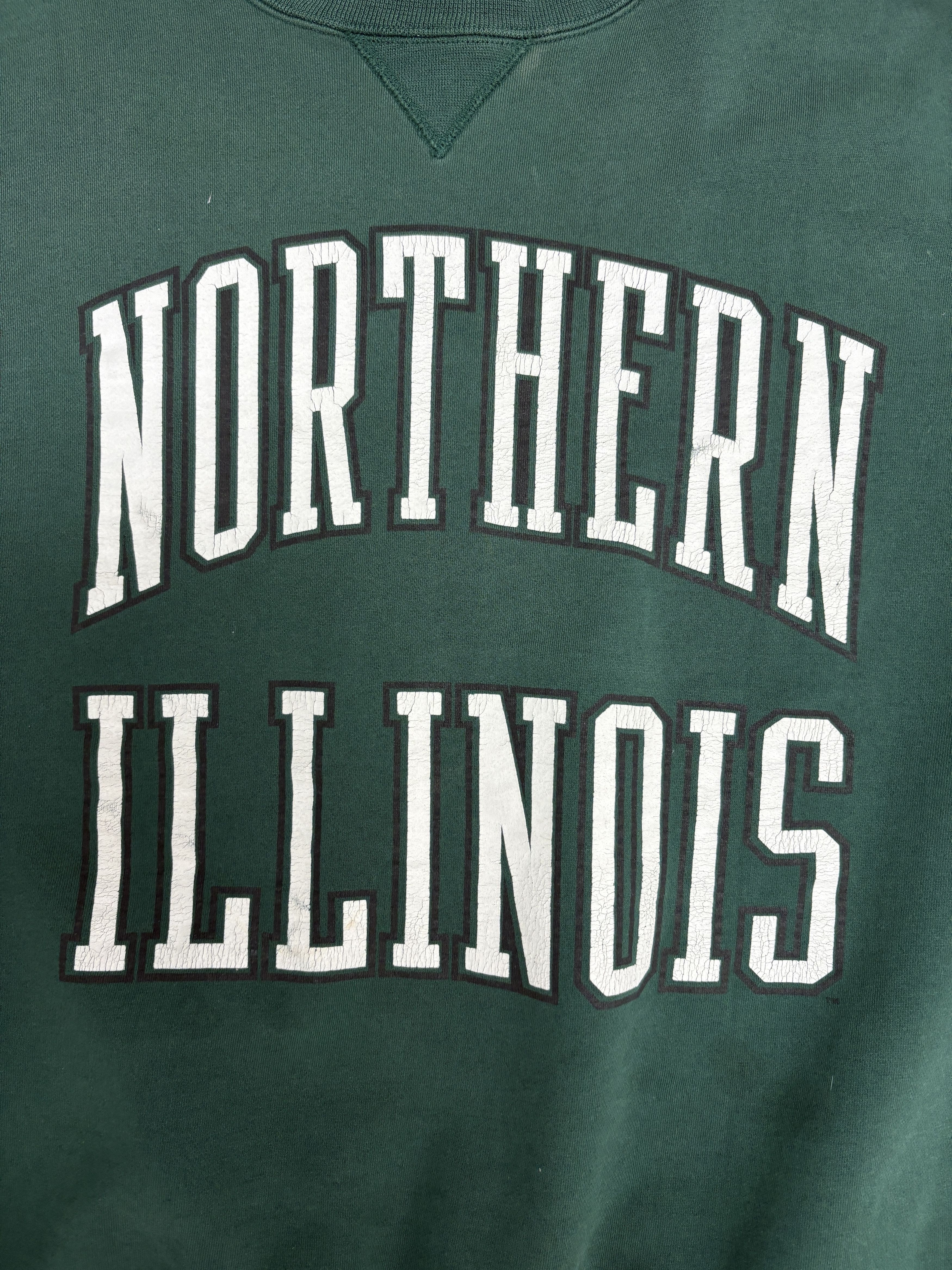 Vintage Northern Illinois Huskies Vintage Green Crewneck Sweater Size US M / EU 48-50 / 2 - 2 Thumbnail