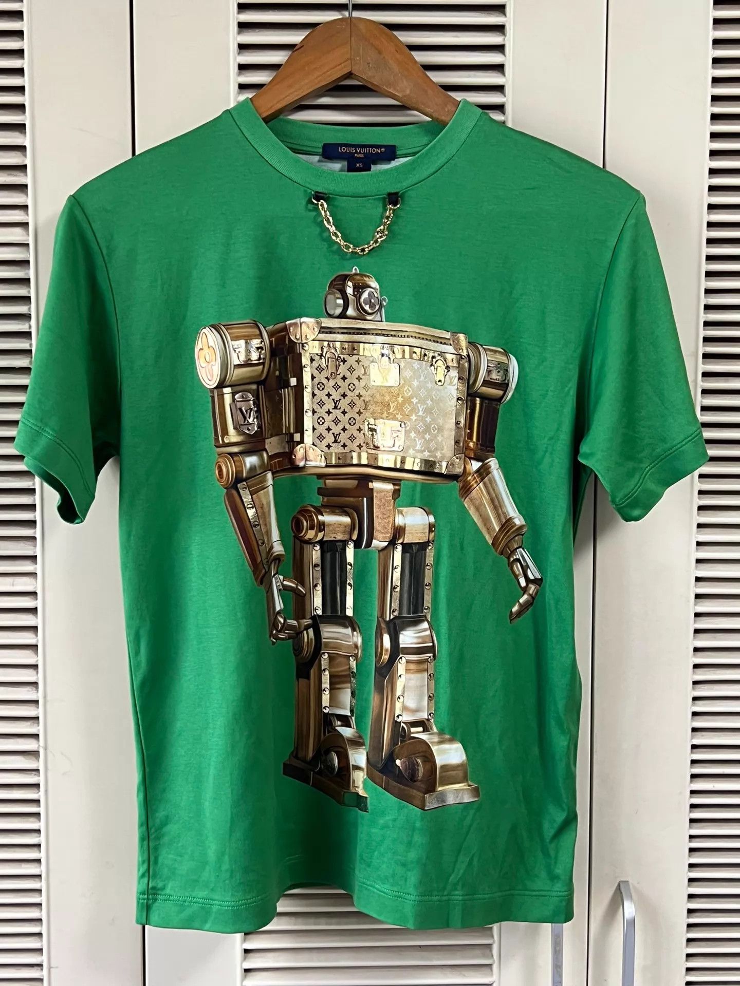 Louis Vuitton LV Metal Robot Chain Green T-Shirt XS Size XS / US 0-2 / IT 36-38 - 1 Thumbnail
