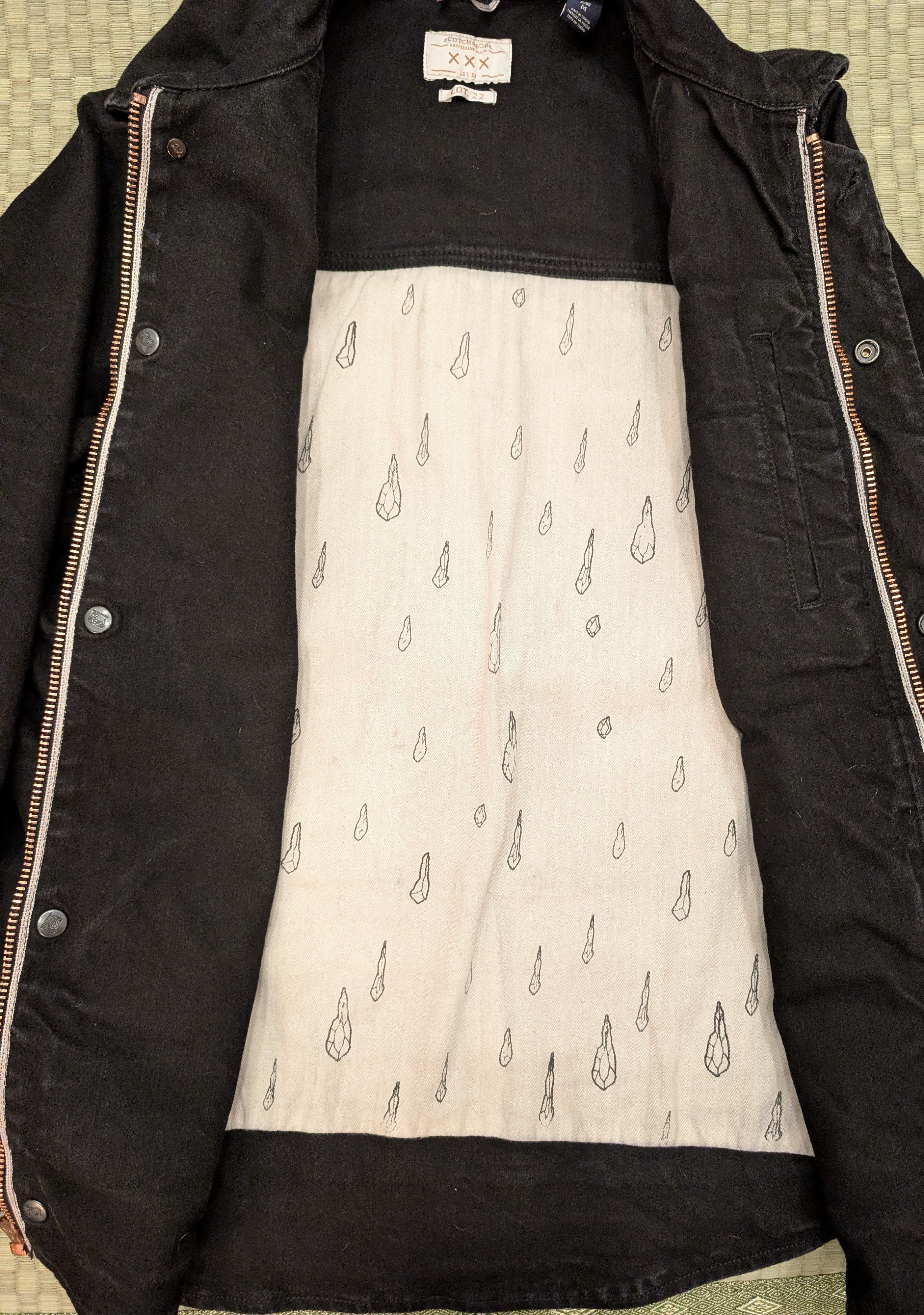 Scotch & Soda RARE Scotch & Soda Lava Tears Selvedge Denim Jacket Black Size US M / EU 48-50 / 2 - 5 Thumbnail