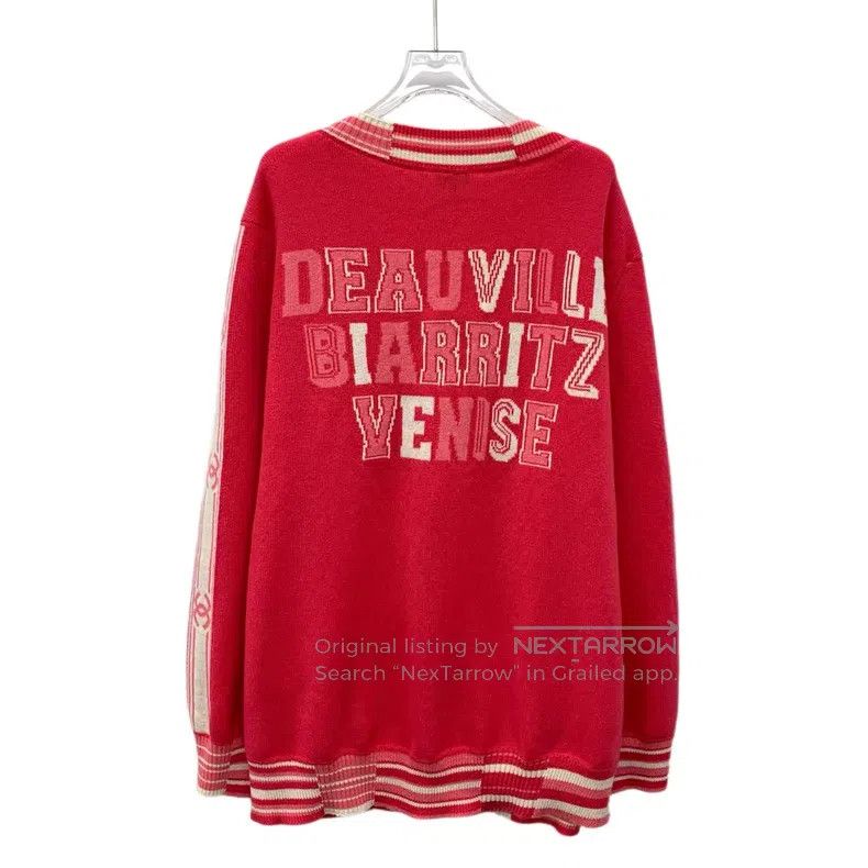 Chanel Chanel Red double C letter cashmere V-neck long-sleeved kn Size S / US 4 / IT 40 - 2 Thumbnail