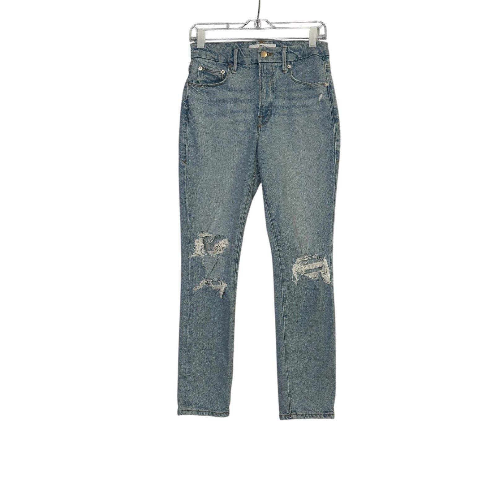 Good American Good American x Zara blue distressed jeans size 4 Size 27" / US 4 / IT 40 - 5 Thumbnail