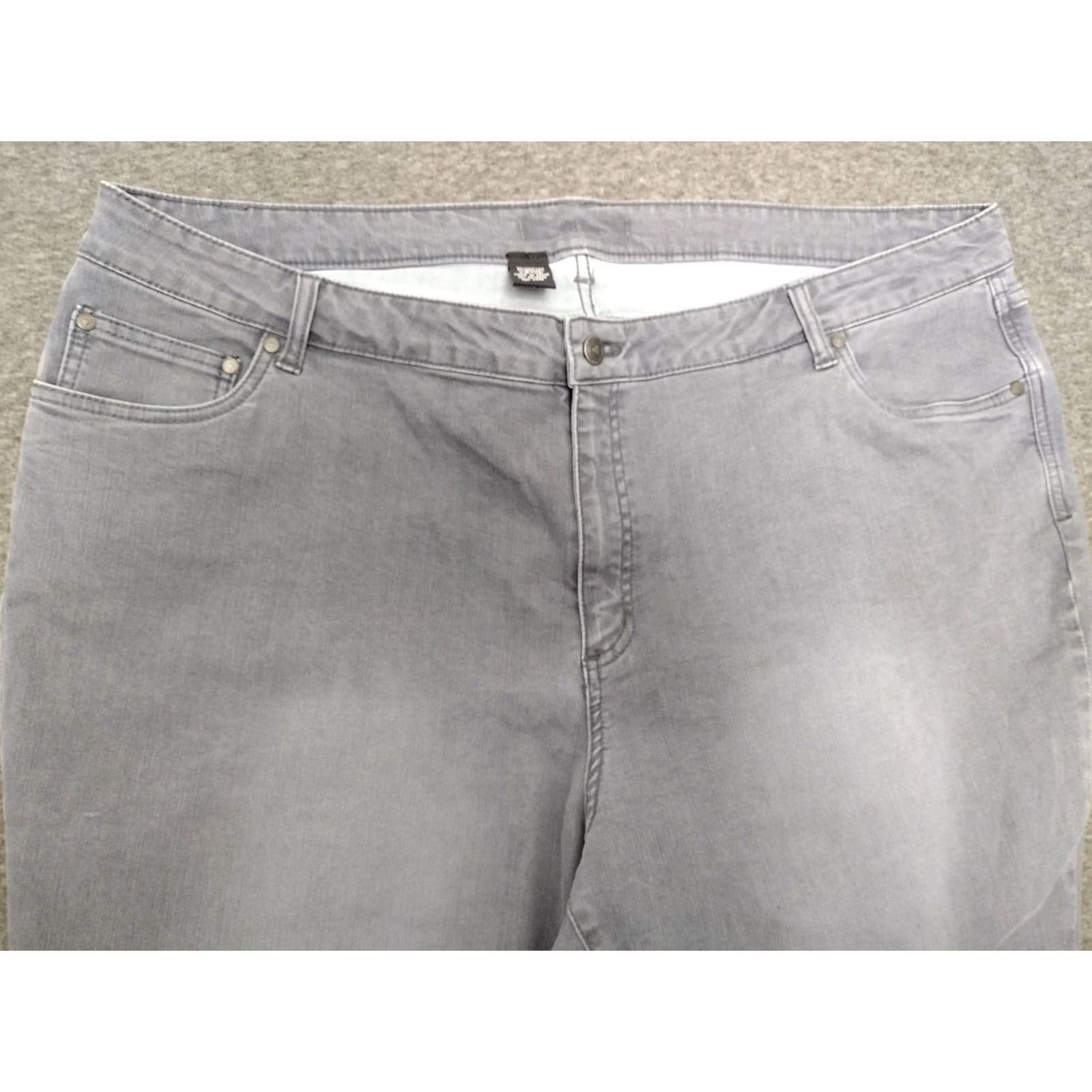 Denime Denim 24/7 Skinny Jeans Women's 24W Gray Medium Wash 26in Inseam Zipper 5-Pocket High Rise Denim 24/7 Jeans Womens Size 42" / US 20 - 3 Thumbnail