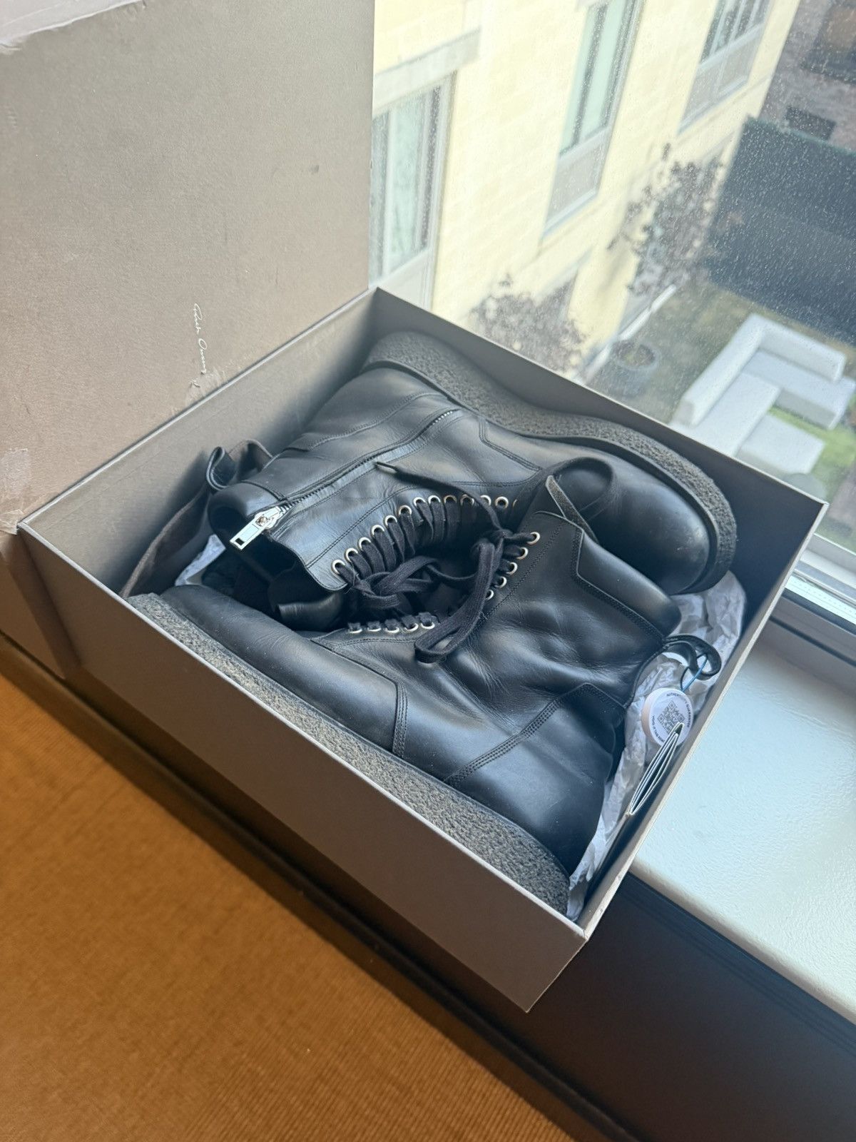 Rick Owens RICK OWENS GLITTER COMBAT BOOTS Size US 12 / EU 45 - 1 Thumbnail