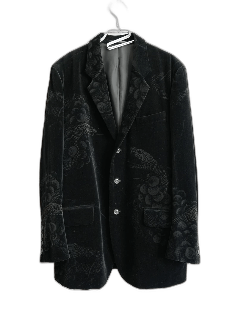 Yohji Yamamoto Yohji Yamamoto Velvet Jacket with Snake Design Size US M / EU 48-50 / 2 - 1 Thumbnail