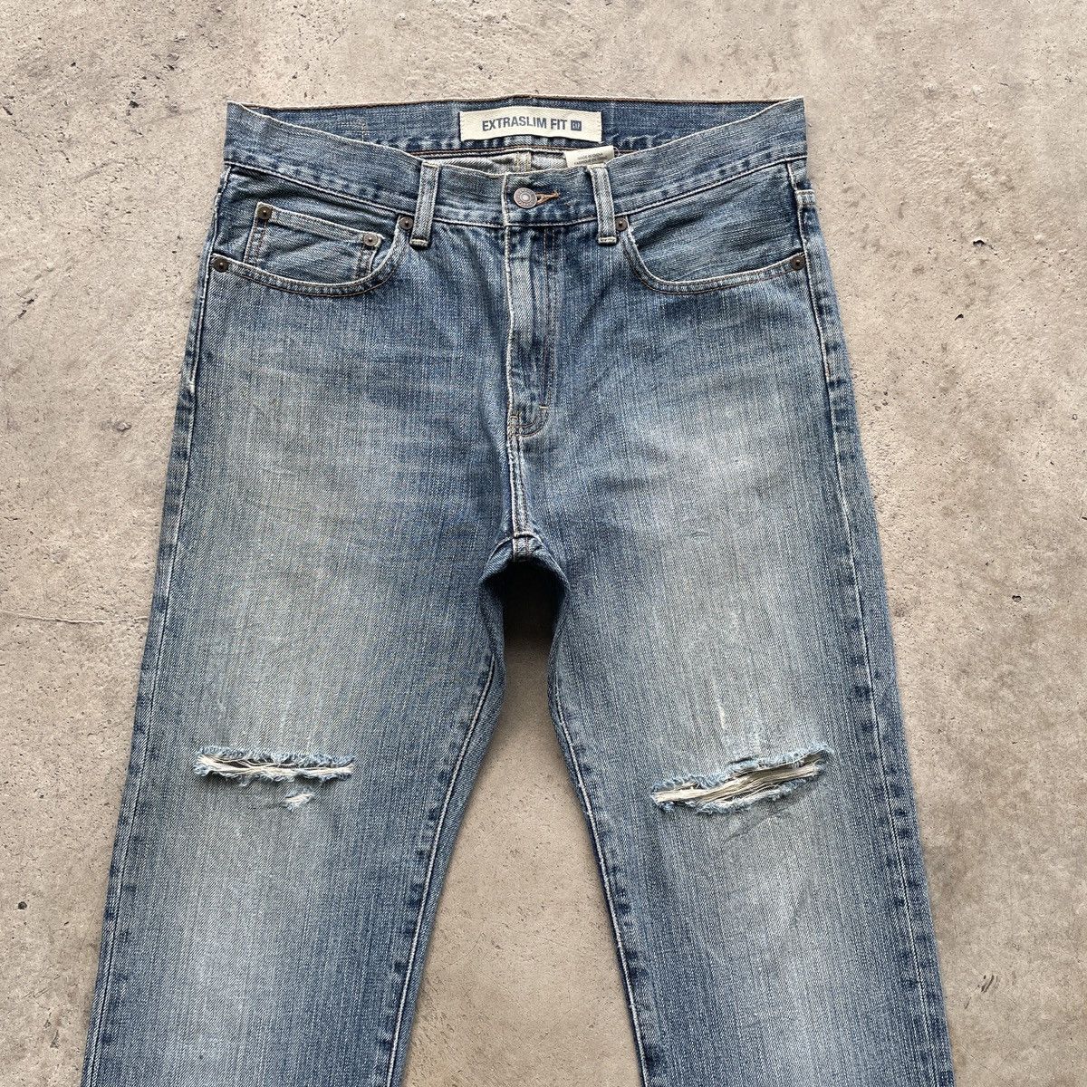 Gap × Jean × Vintage Vintage GAP Extra Slim Fit Distressed Jeans Pants Faded W32 Size US 32 / EU 48 - 3 Thumbnail