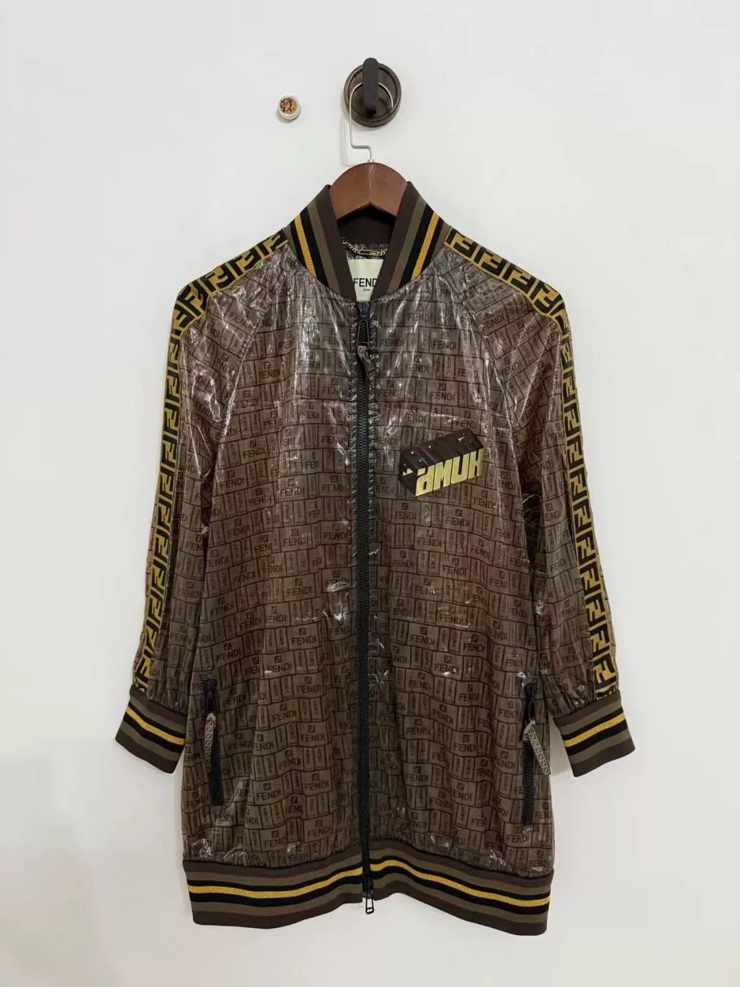 Fendi Fendi Brown Monogram Logo Transparent Jacket Size S / US 4 / IT 40 - 1 Thumbnail