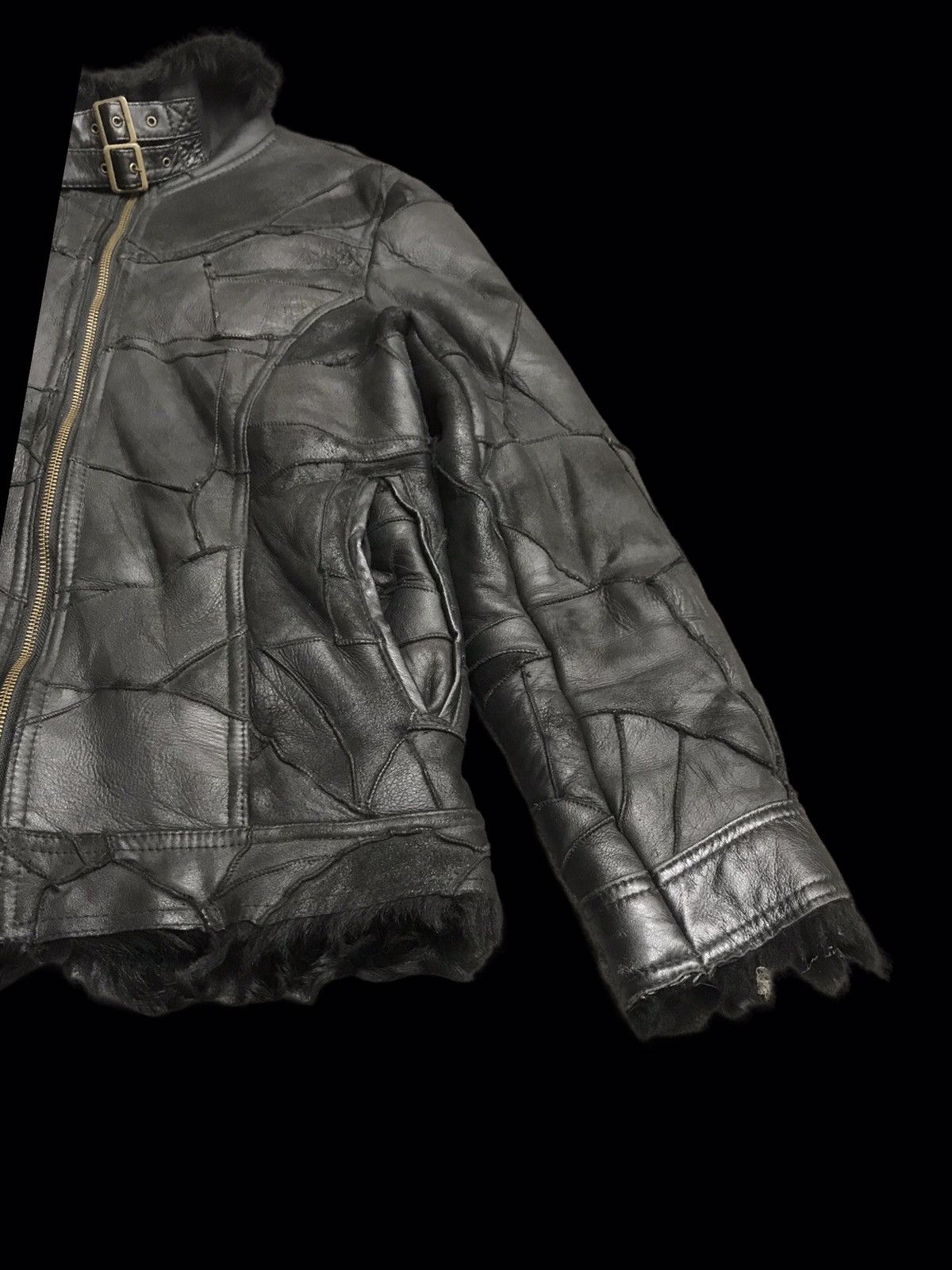 Japanese Brand 💥ARCHIVAL💥Vie Homme Ve Femme Patch Goatskin Leather Jacket Size US S / EU 44-46 / 1 - 5 Thumbnail