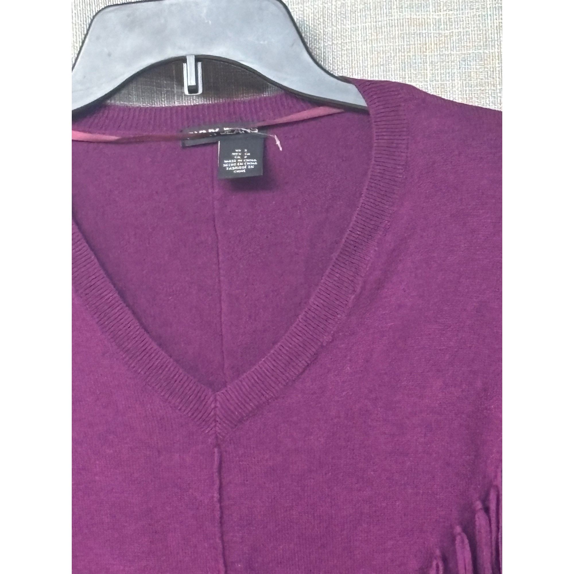 Other DKNY Fringe Embellished V-neckline Dolman Sweater, Purple, S Size S / US 4 / IT 40 - 7 Thumbnail