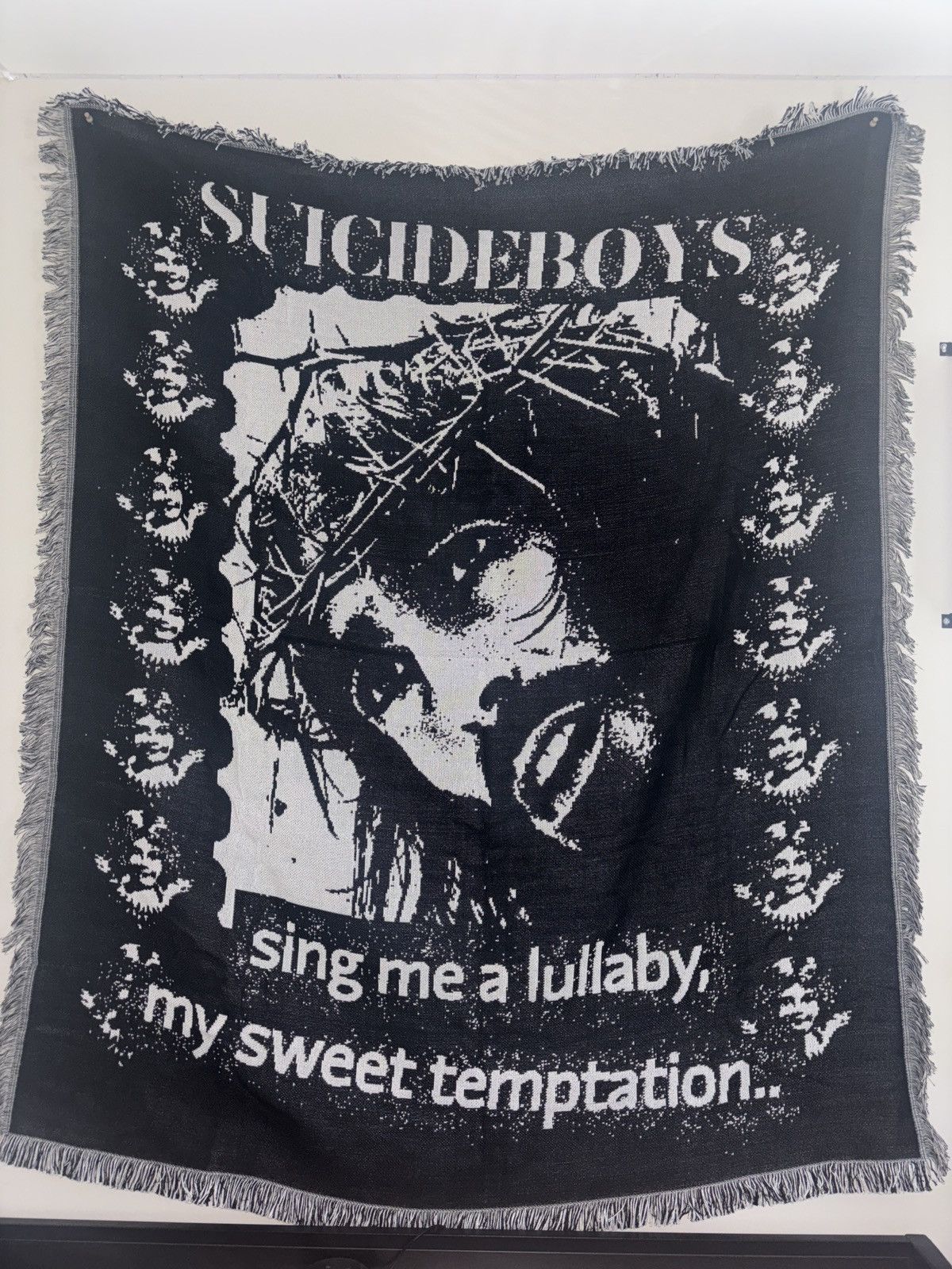 image of G59 Records G59 Blanet // Sing Me A Lullaby My Sweet Temptation Blanket in Black, Men's
