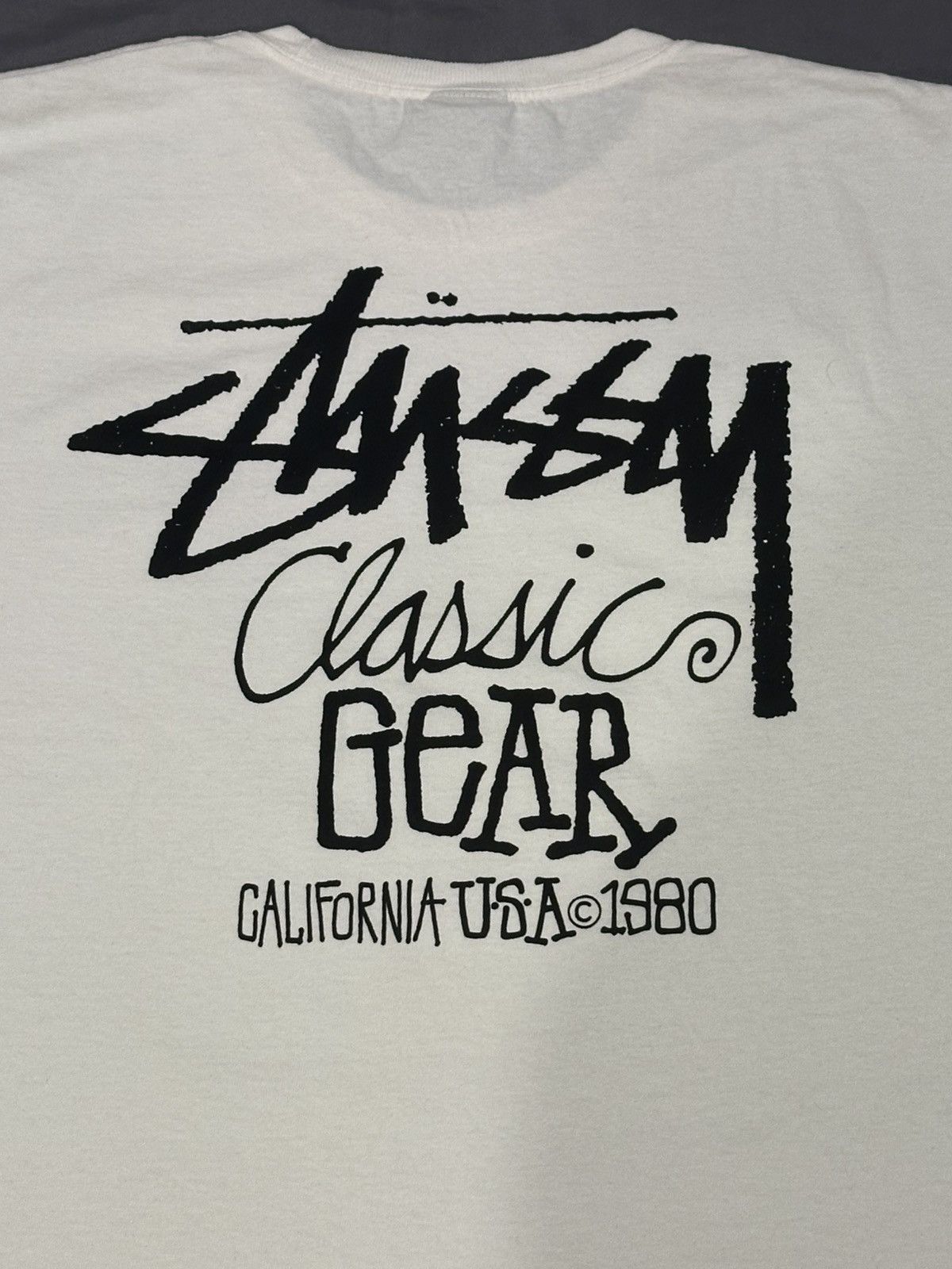 Stussy Stüssy XL Classic Gear Pigment Dyed Tee Natural Size US XL / EU 56 / 4 - 3 Thumbnail