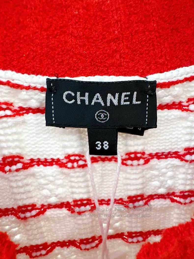 Chanel Chanel 23C early spring red and white knitted striped swea Size XS / US 0-2 / IT 36-38 - 3 Thumbnail