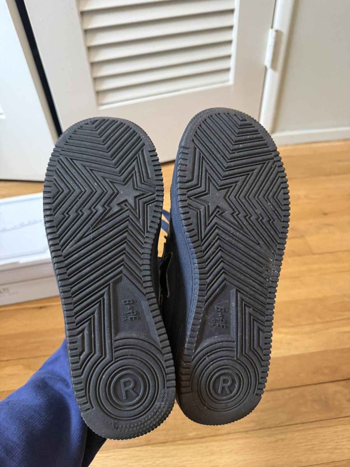 Bape Bape Navy Blue 2008 Leather Bapestas Foot Soldier US9.5 Size US 9.5 / EU 42-43 - 8 Thumbnail