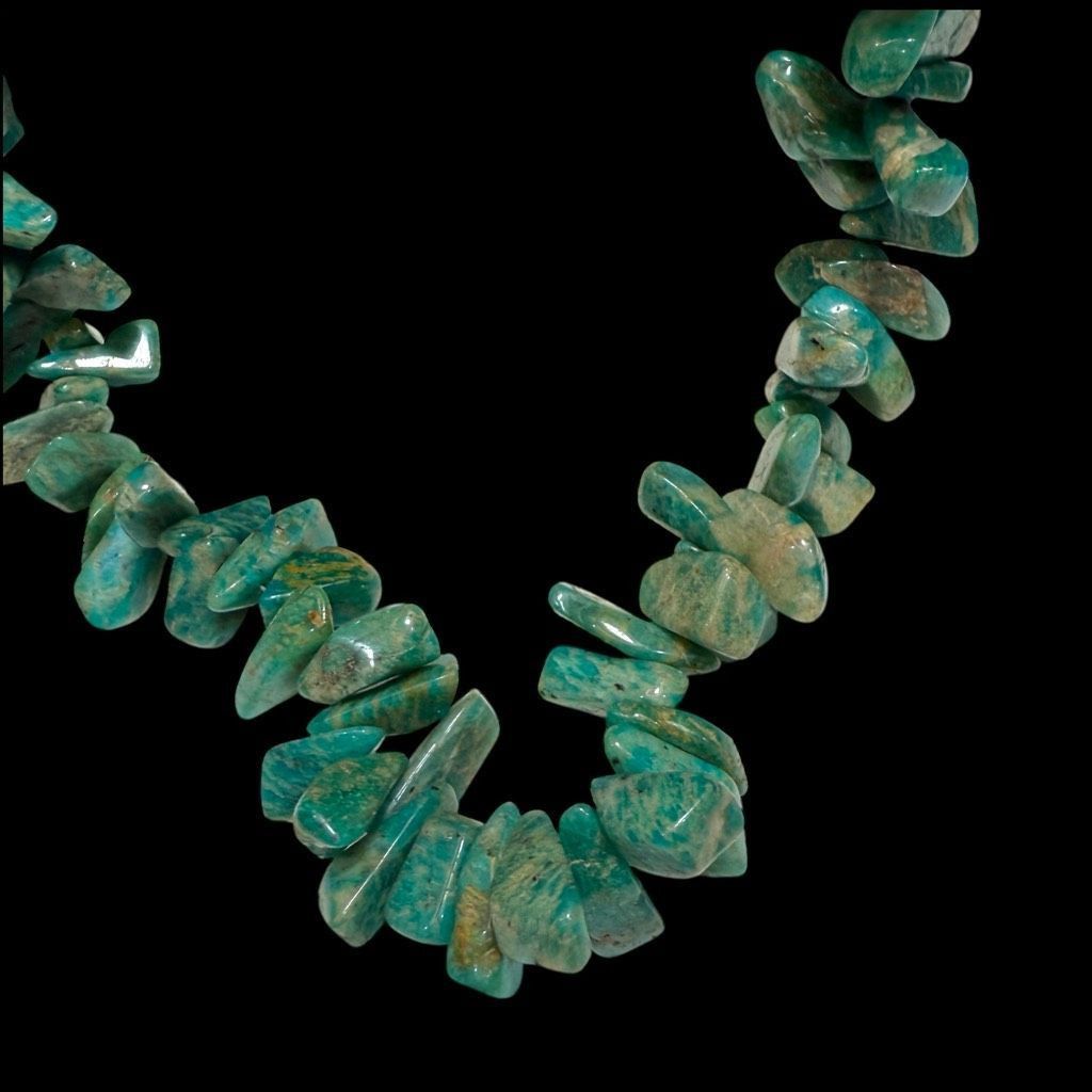 Vintage AMAZONITE Vintage Gemstone Long Green Blue Genuine Stone Nec Size ONE SIZE - 6 Thumbnail