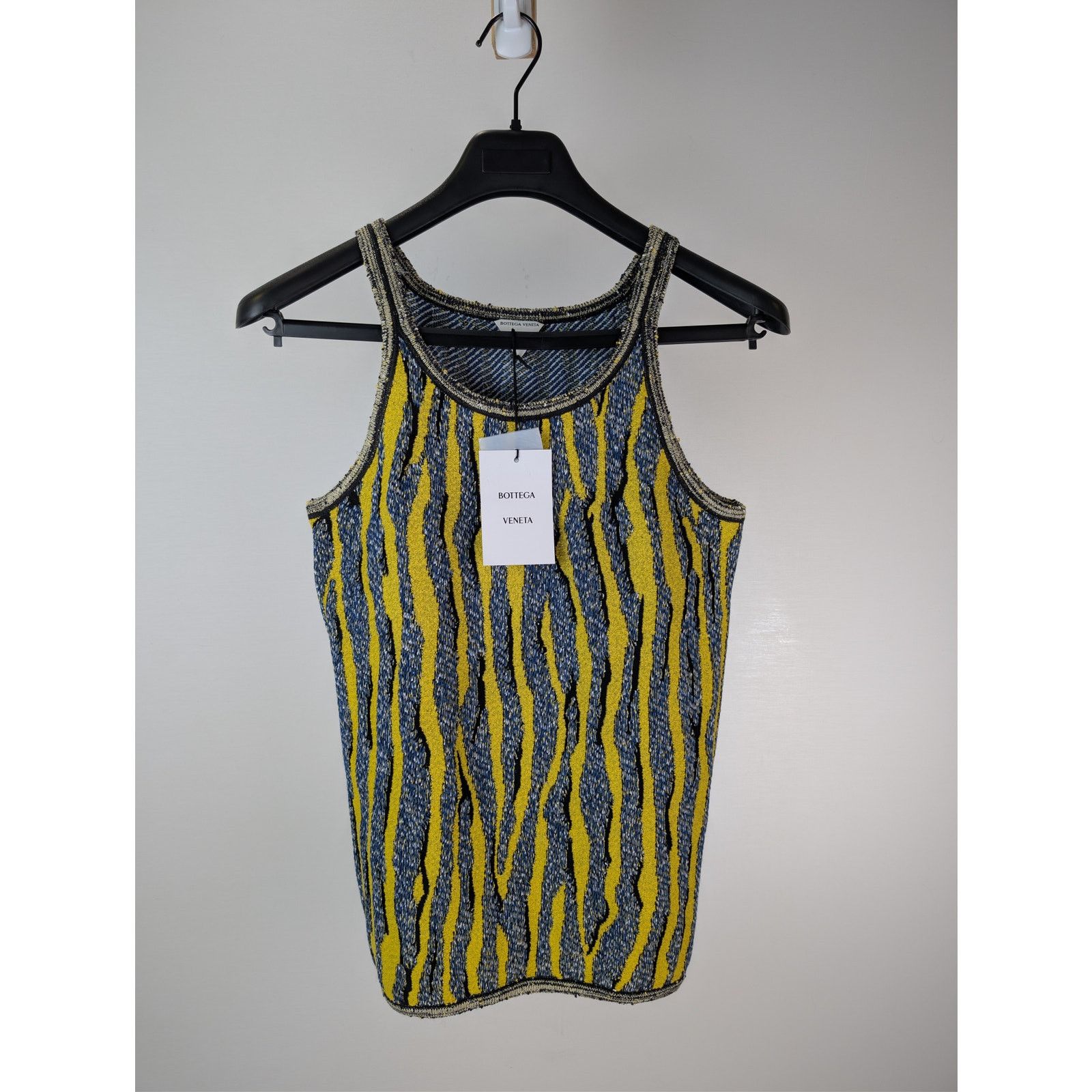 Bottega Veneta o1rshd1 Animal Jacquard Tank Top in Yellow / Blue Size US S / EU 44-46 / 1 - 2 Thumbnail