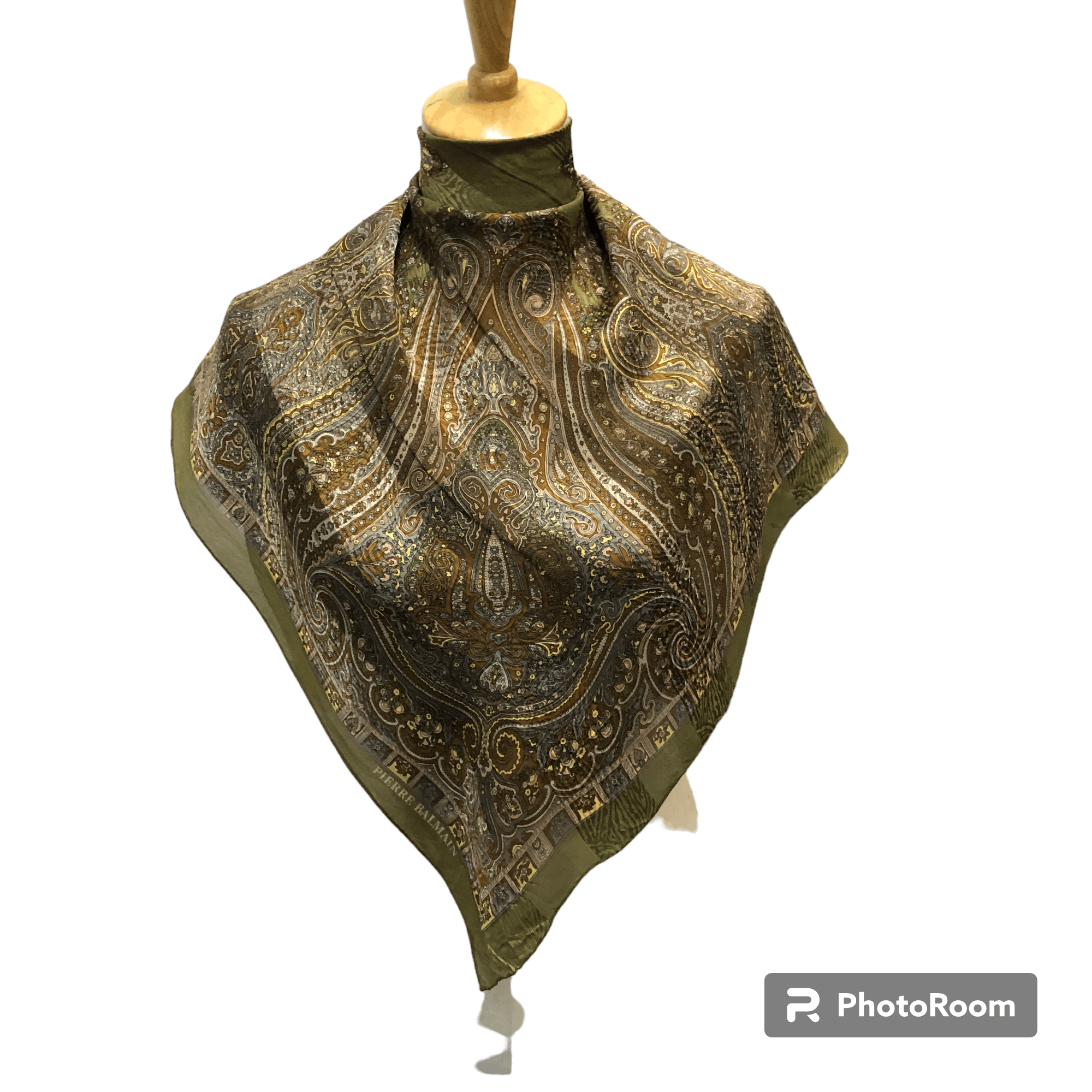 Pierre Balmain Vintage Pierre Balmain Paisley Hand Rolled Silk Scarf M1317 Size ONE SIZE - 1 Thumbnail