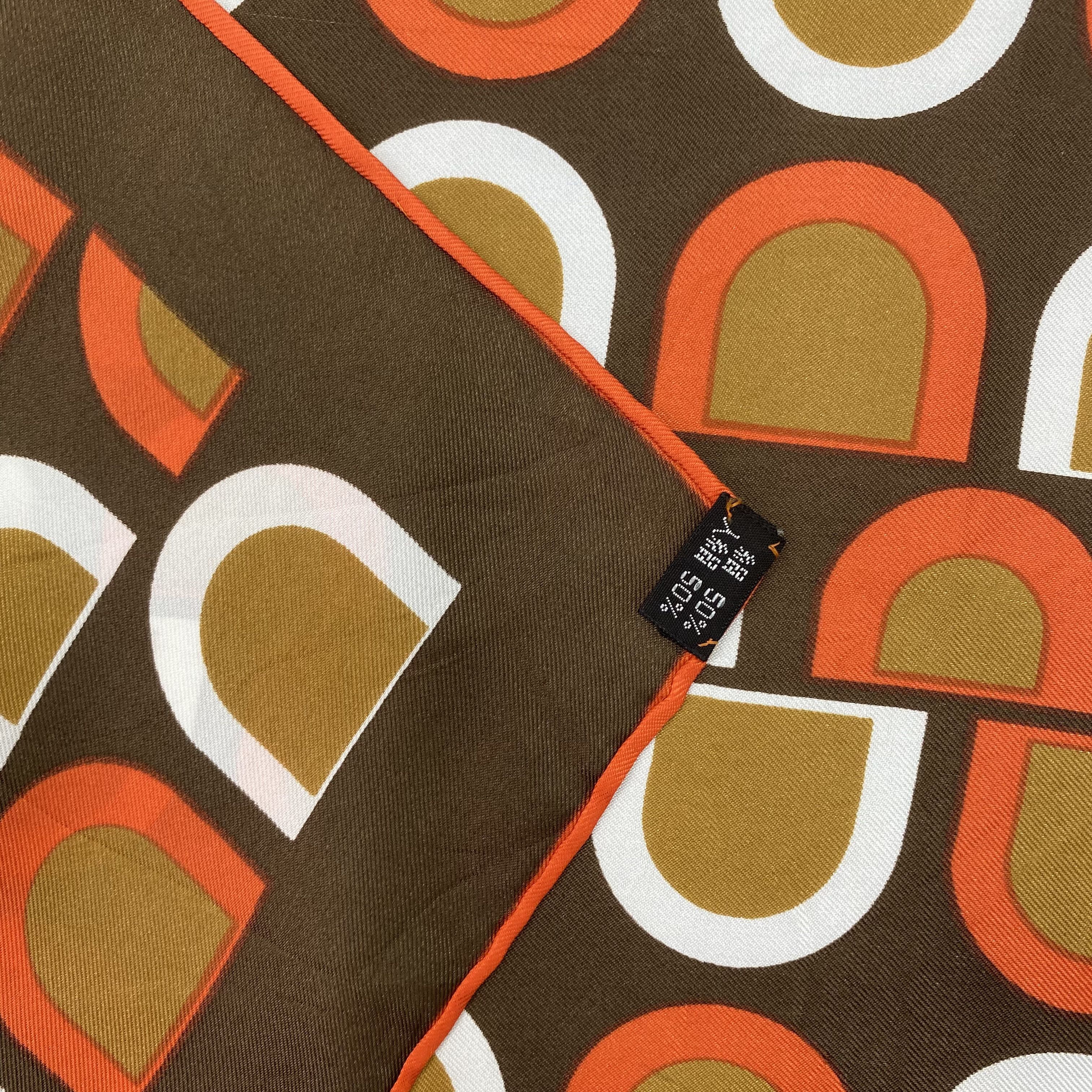 Vintage Retro Geometric SILK Scarf Twill Stole Wraps Scarves