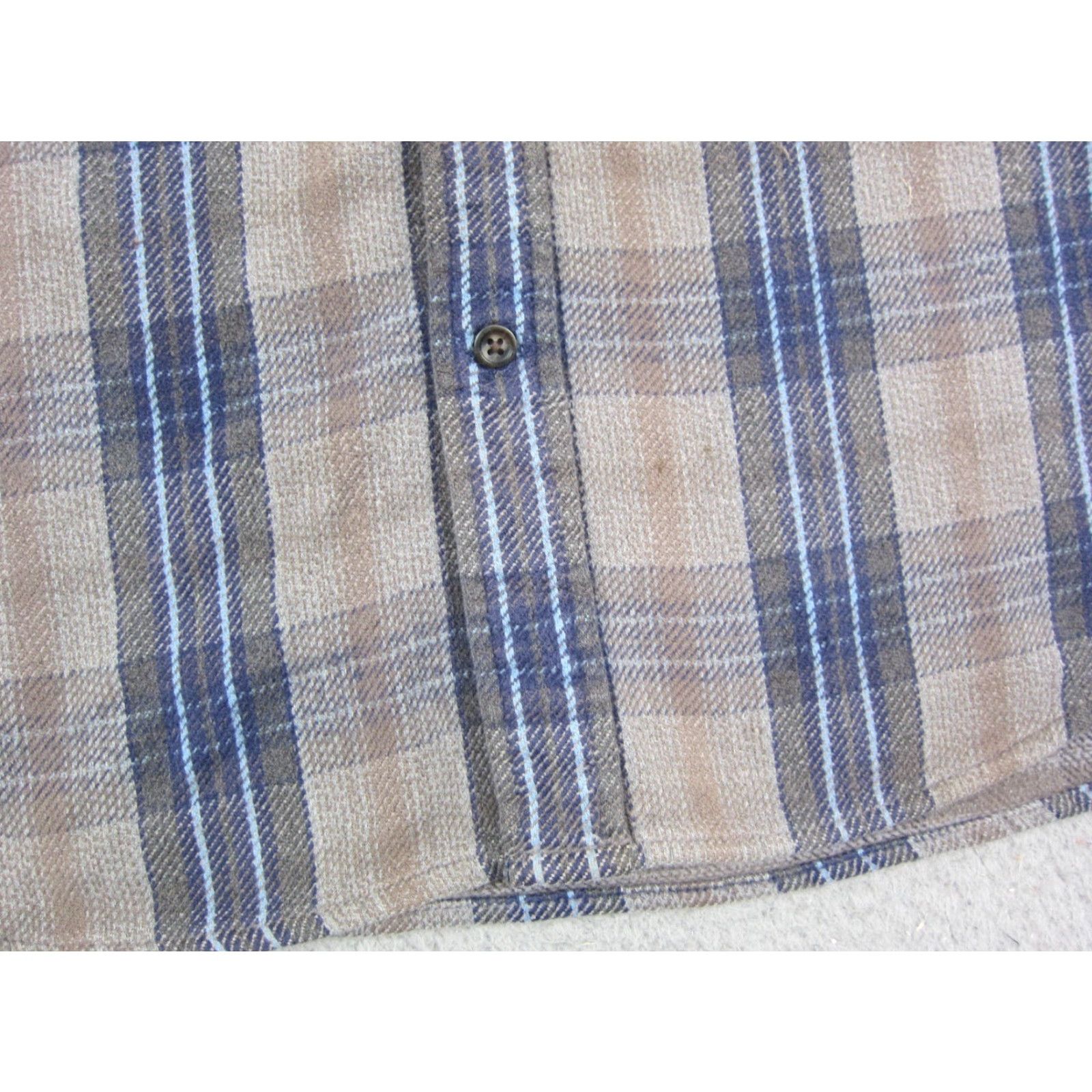 Vintage VINTAGE St Johns Bay Shirt Men XL Blue Plaid Flannel Button-Up 70s 80s USA Mens Size US XL / EU 56 / 4 - 6 Thumbnail