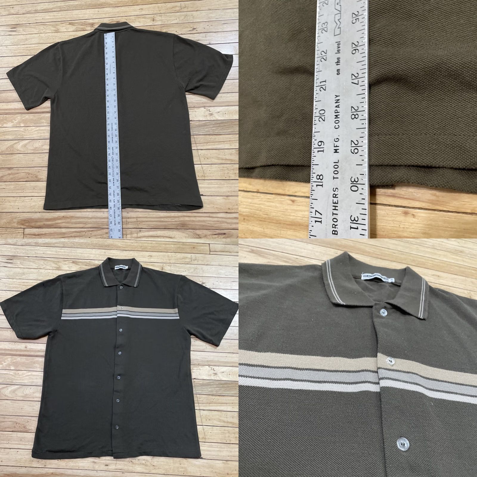 Etro MAXWEAR Shirt 2X VTG Striped Knit Button Up Green Beige Retro 70s Style 2X 46 Mens Shirt Vintage Green Beige 70s UI Size US XXL / EU 58 / 5 - 9 Thumbnail