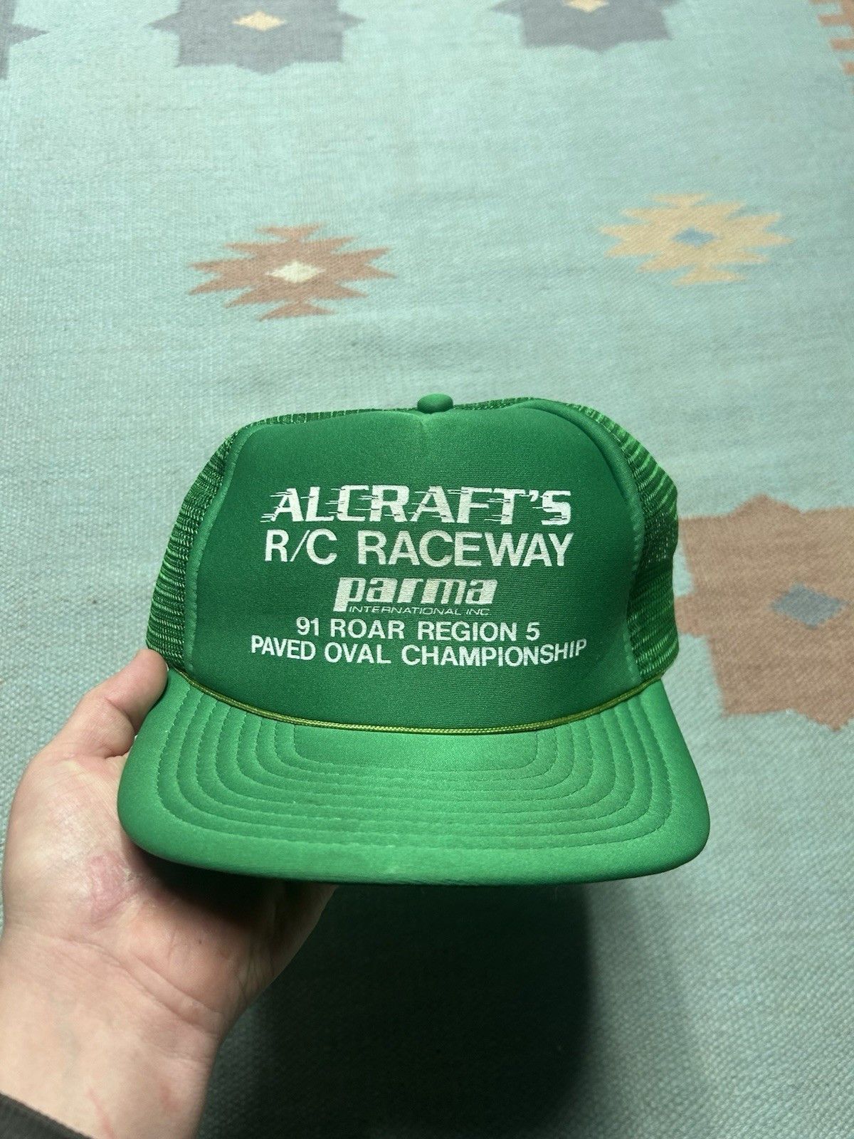 Vintage Vtg trucker hat Alcraft’s R/C raceway Parma Michigan racing Size ONE SIZE - 2 Thumbnail