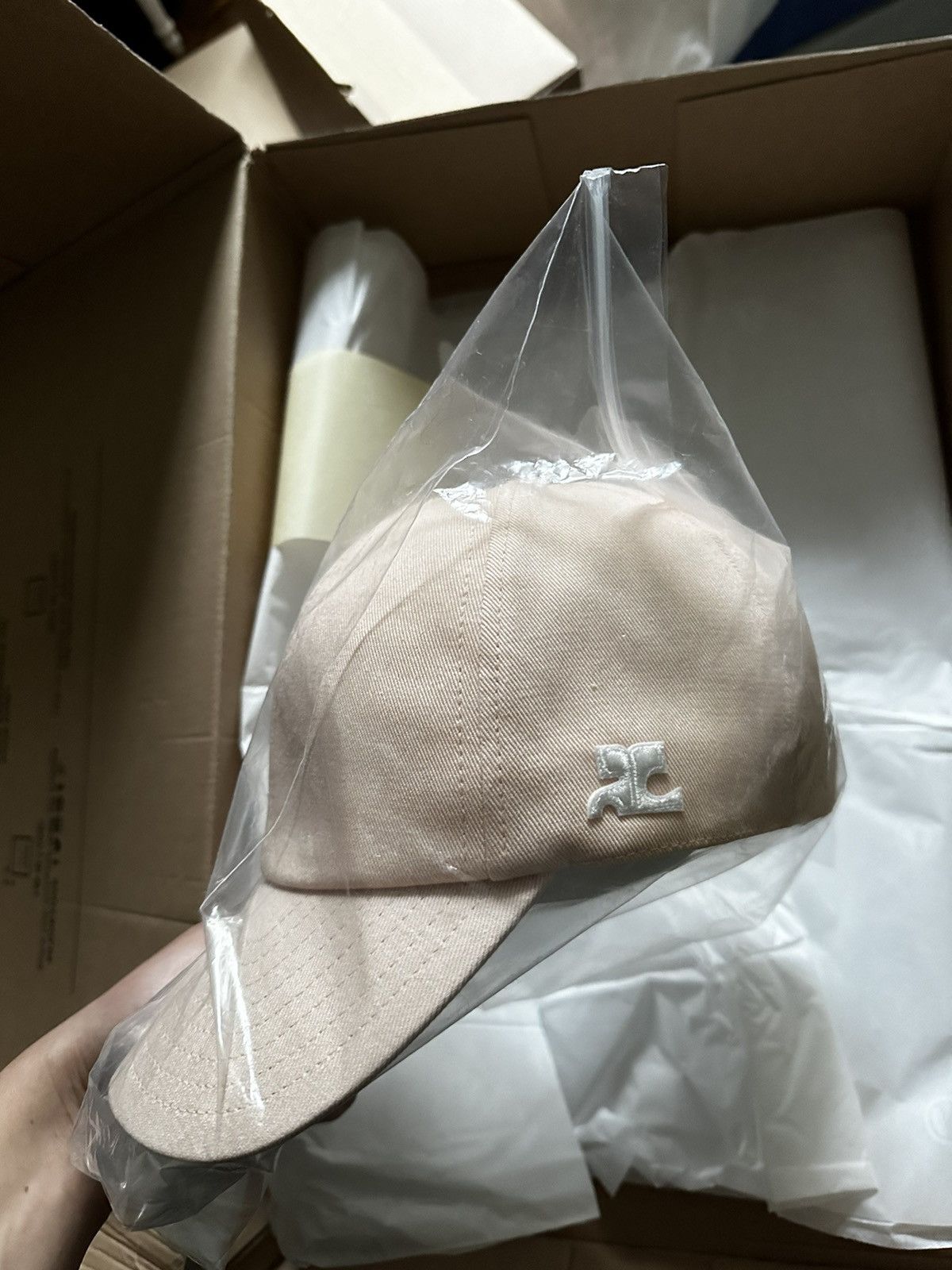 image of Courreges Courrèges Cap in Peach, Men's (Size 26)
