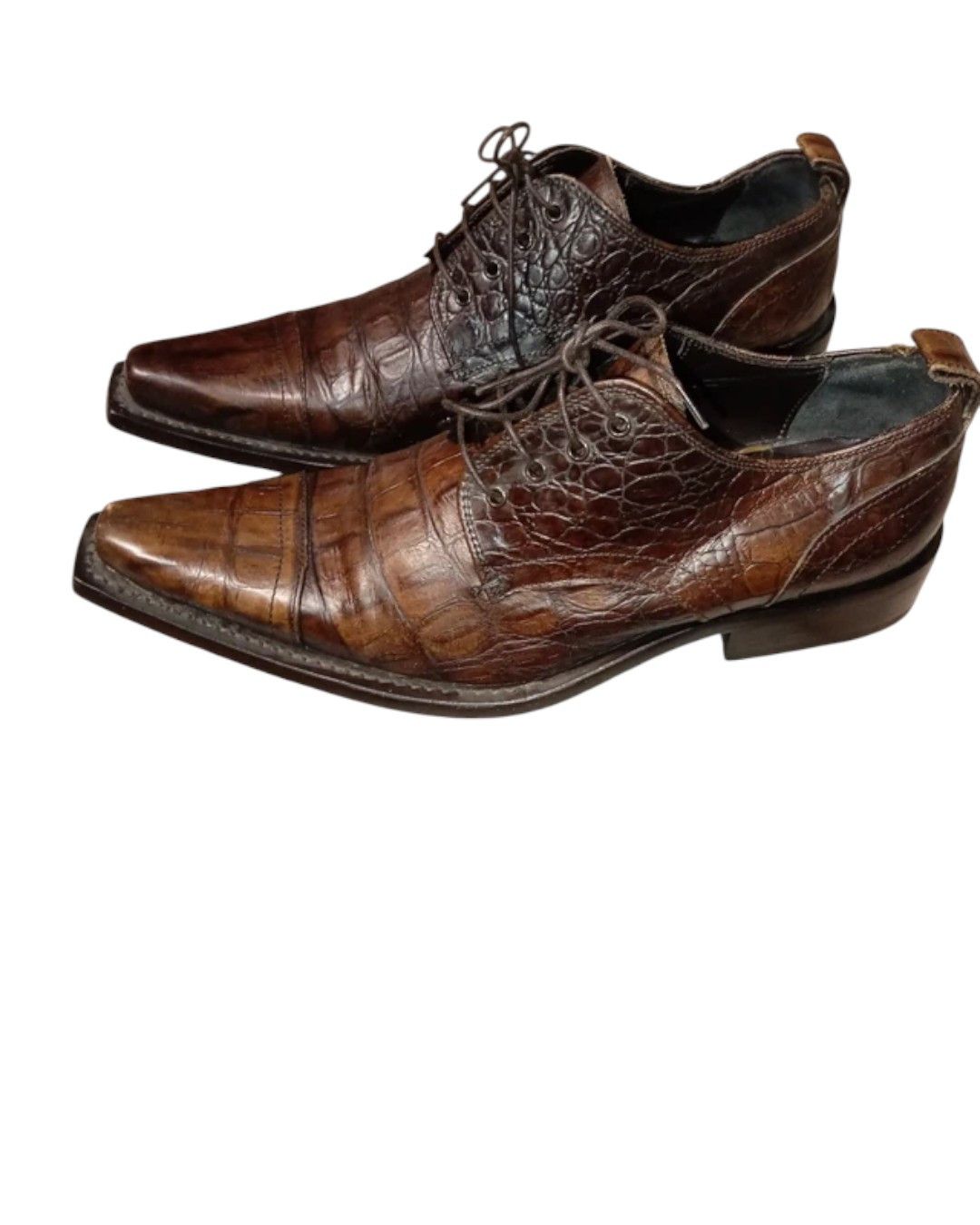 Dsquared2 S/S 2002 EMBOSSED CROCODILE SKIN LEATHER FORMAL SHOES Size US 7 / EU 40 - 4 Thumbnail