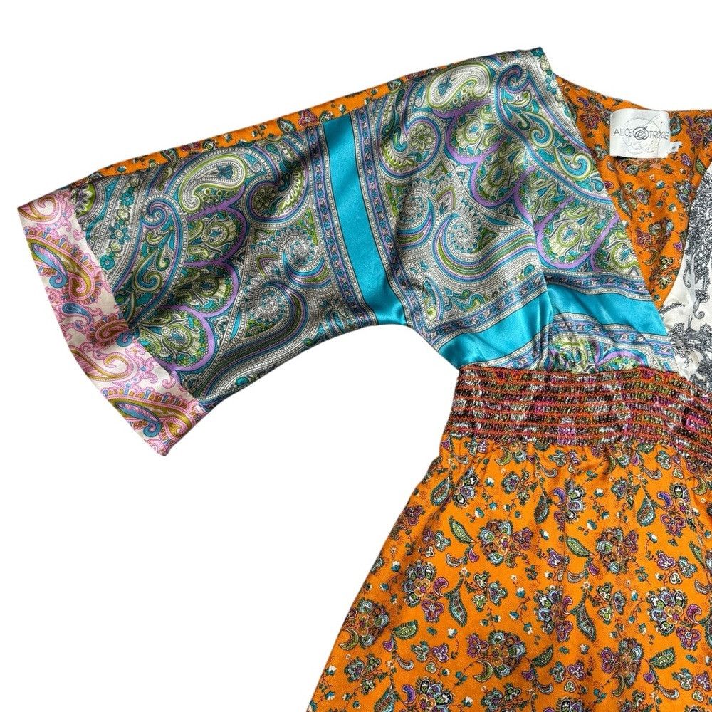 Other New Alice & Trixie 100% Silk Boho Multi Print Blouse Size M Size M / US 6-8 / IT 42-44 - 9 Thumbnail